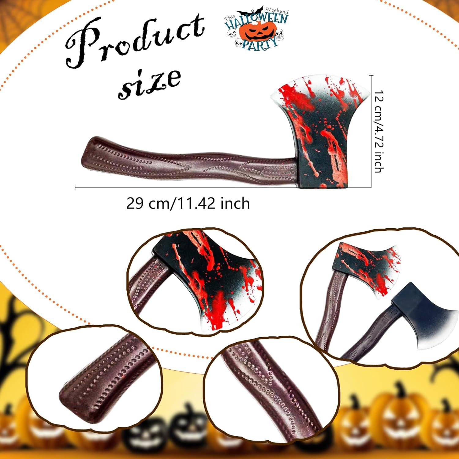 Paquete de 4 Hachas de Plástico Realistas Cotiny para Halloween