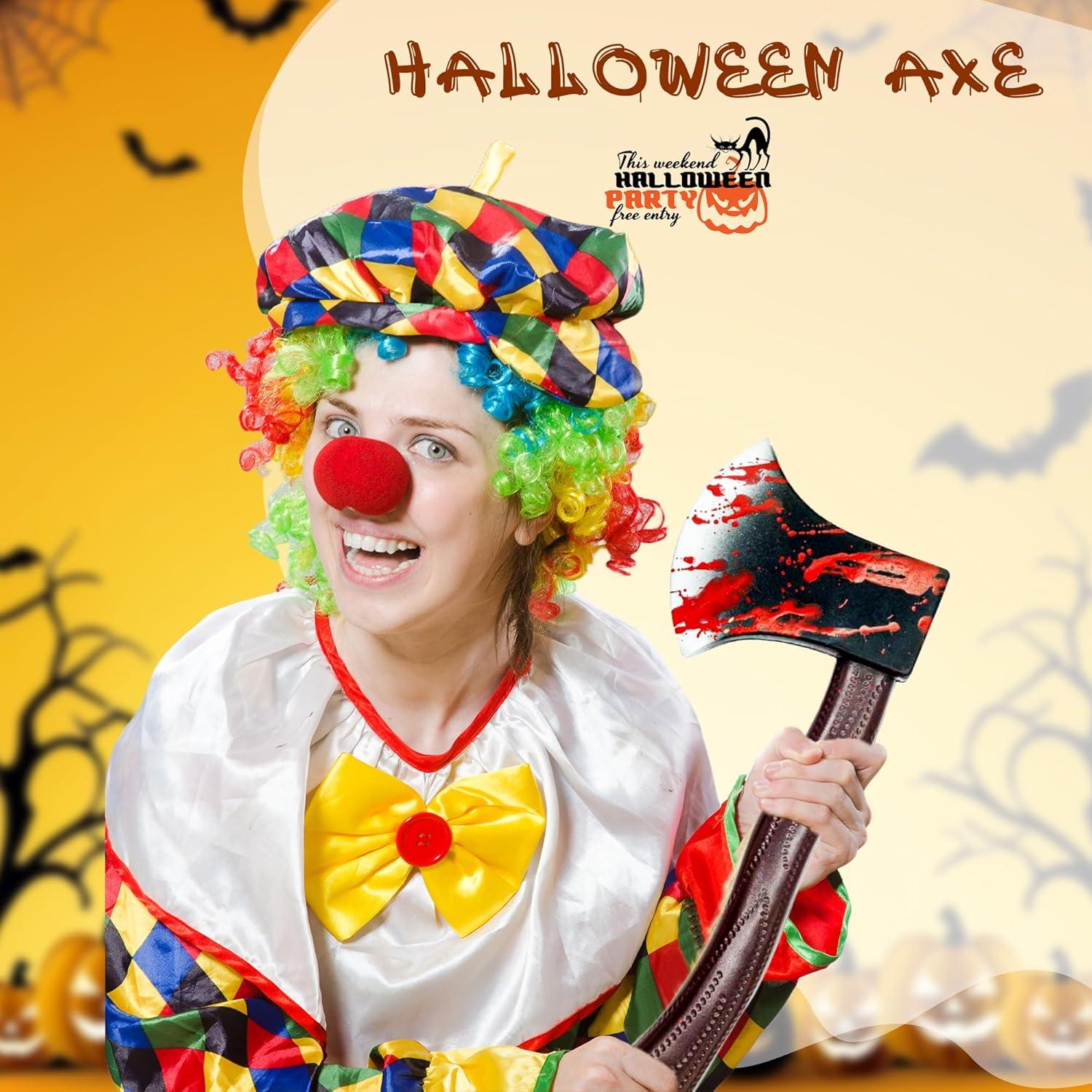 Paquete de 4 Hachas de Plástico Realistas Cotiny para Halloween