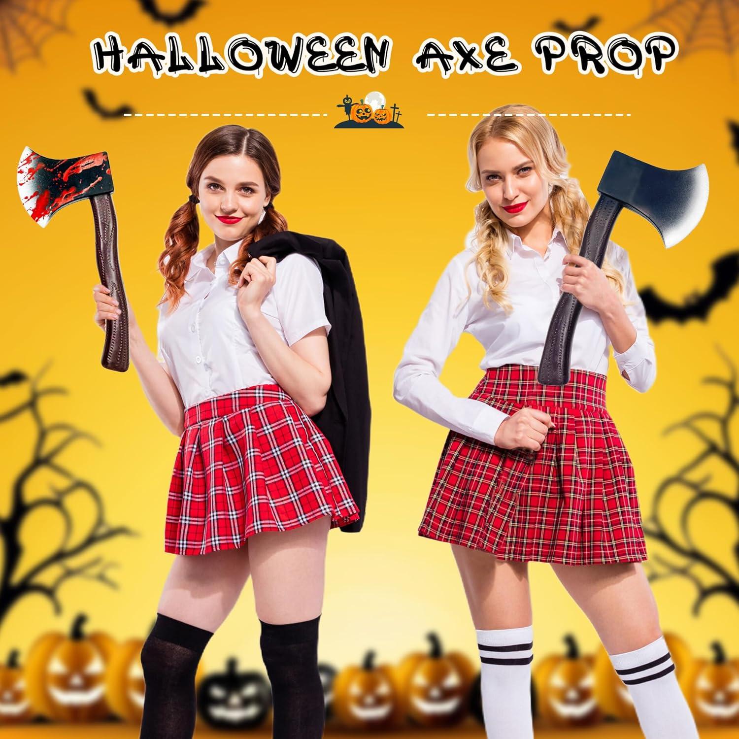 Paquete de 4 Hachas de Plástico Realistas Cotiny para Halloween