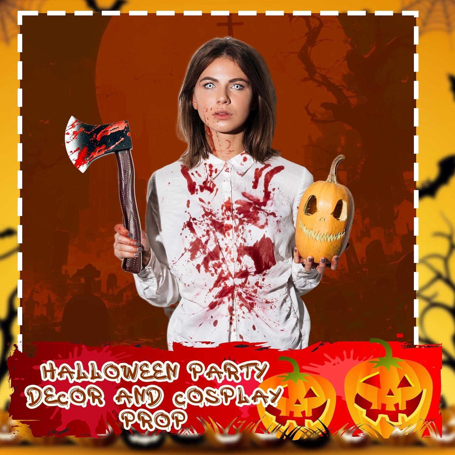 Paquete de 4 Hachas de Plástico Realistas Cotiny para Halloween