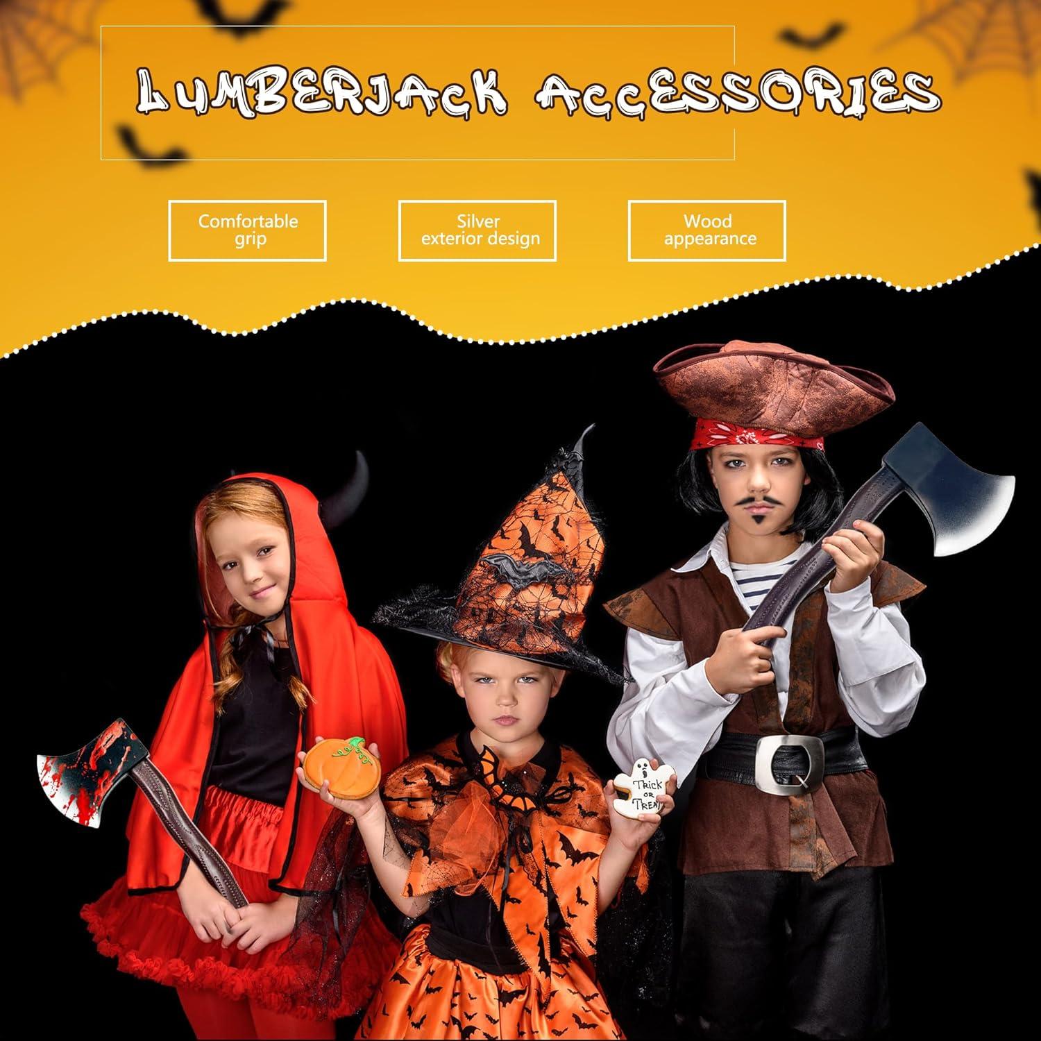 Paquete de 4 Hachas de Plástico Realistas Cotiny para Halloween