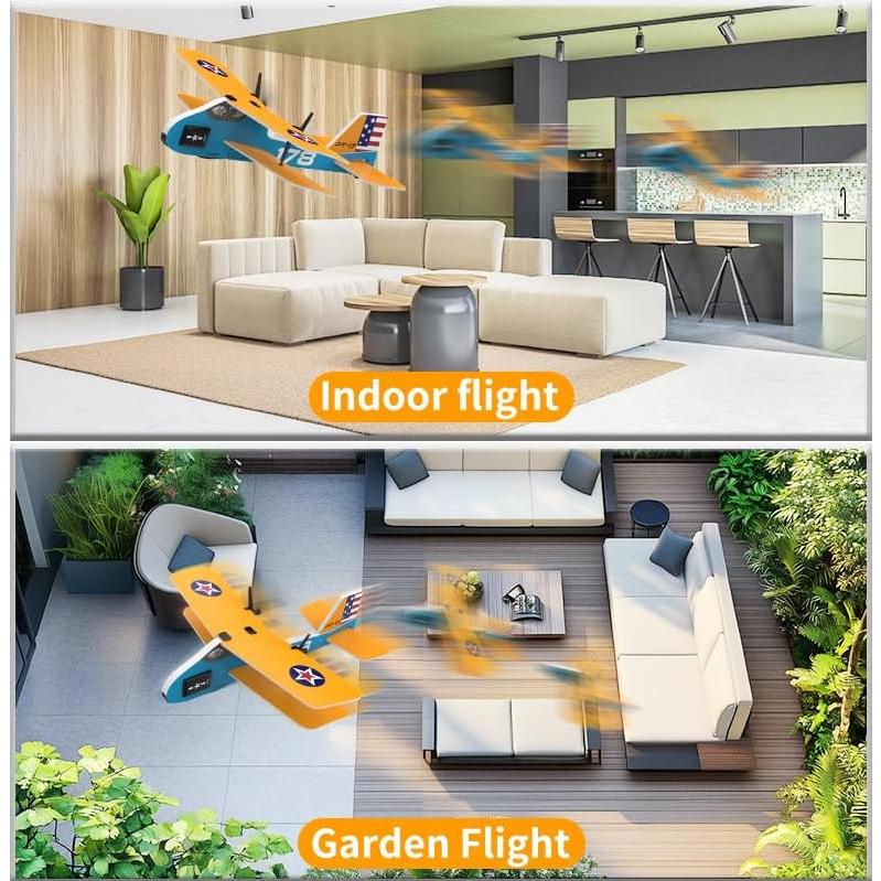 Biplano RC Naranja BEACONDESI 24cm con Giroscopio 2.4GHz