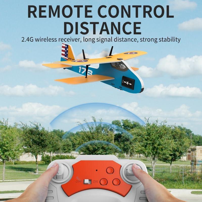 Biplano RC Naranja BEACONDESI 24cm con Giroscopio 2.4GHz