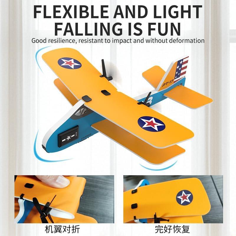 Biplano RC Naranja BEACONDESI 24cm con Giroscopio 2.4GHz