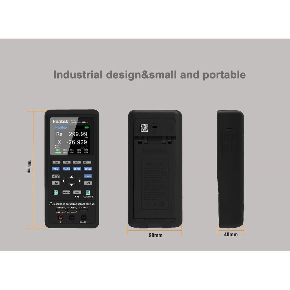 Medidor LCR Portátil Hantek 1832C-7 con Pantalla LCD 2.8"