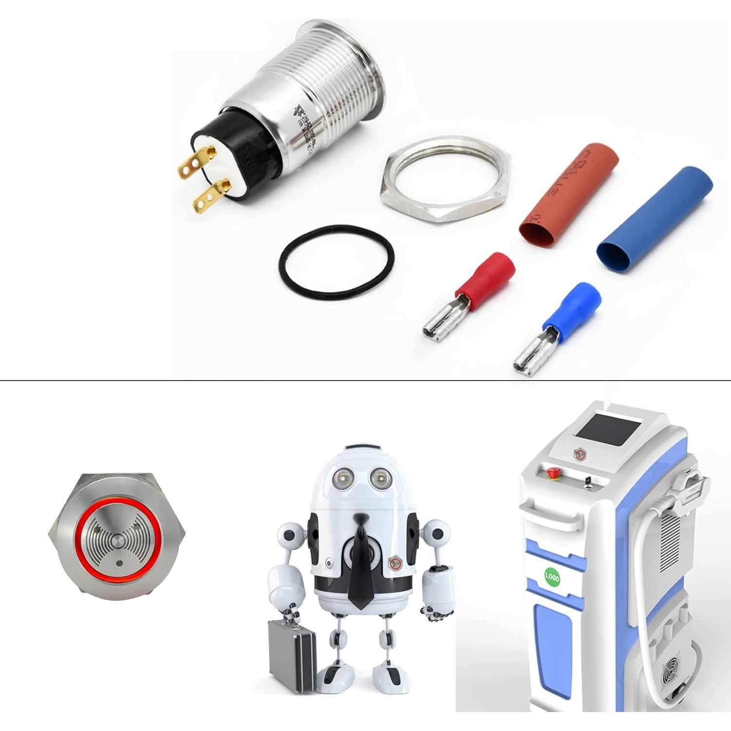 Buzzer LED Rojo 12V 19mm ZJWZJH Luz Indicadora Alarma