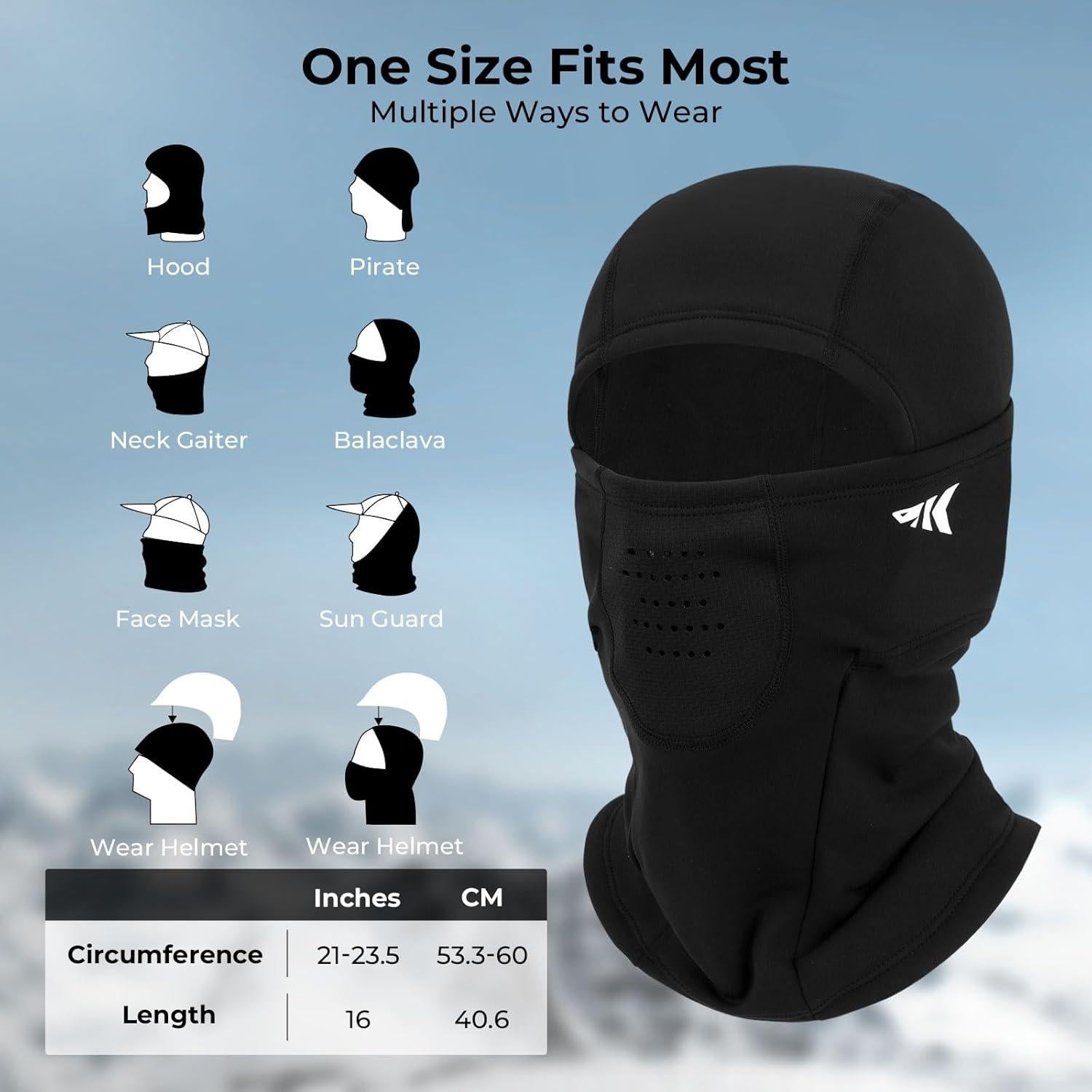 Balaclava KastKing Mountain Mist Unisex para Climas Fríos