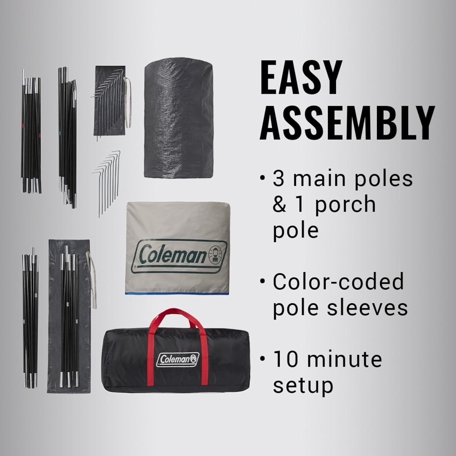 Carpa de Camping Coleman Cabina 4 Personas Impermeable