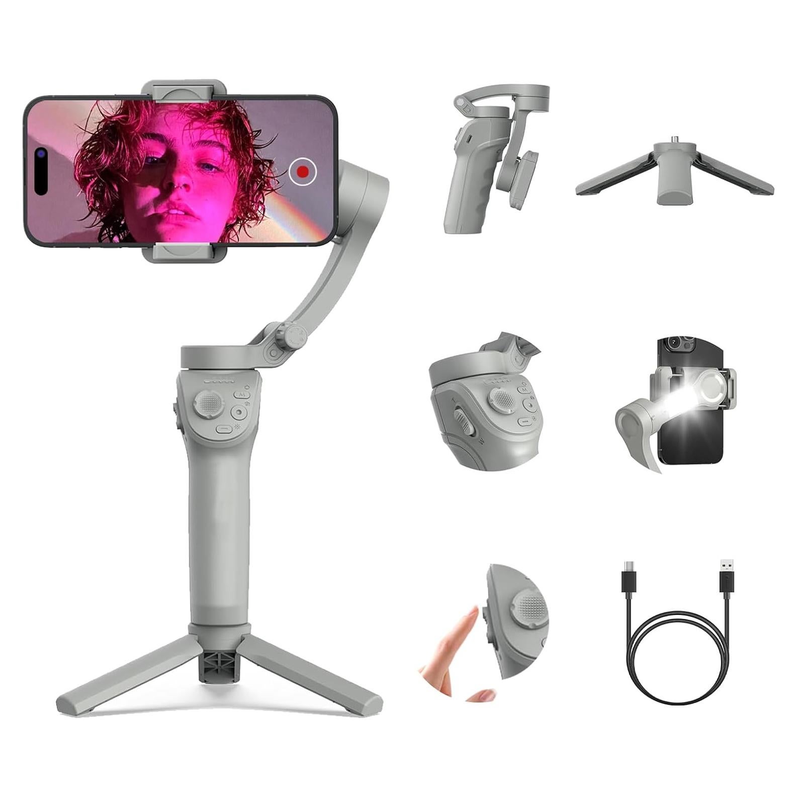 Estabilizador Gimbal GUEDIEO 3 Ejes Plegable para Smartphone