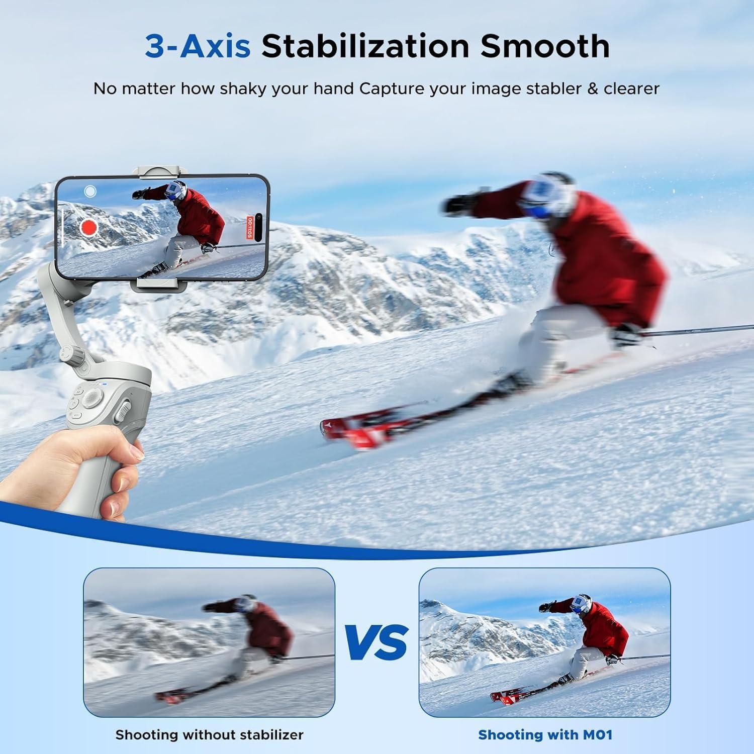 Estabilizador Gimbal GUEDIEO 3 Ejes Plegable para Smartphone