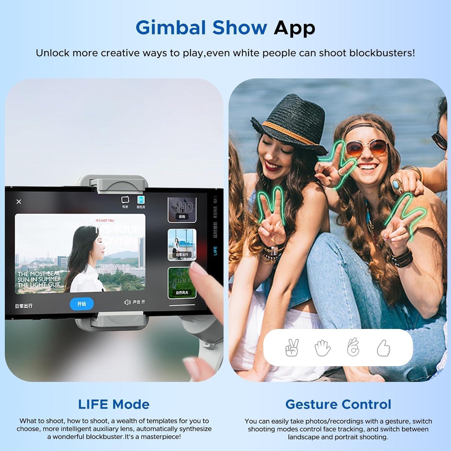 Estabilizador Gimbal GUEDIEO 3 Ejes Plegable para Smartphone