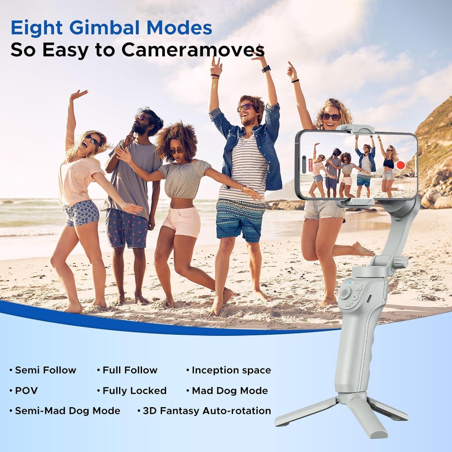 Estabilizador Gimbal GUEDIEO 3 Ejes Plegable para Smartphone