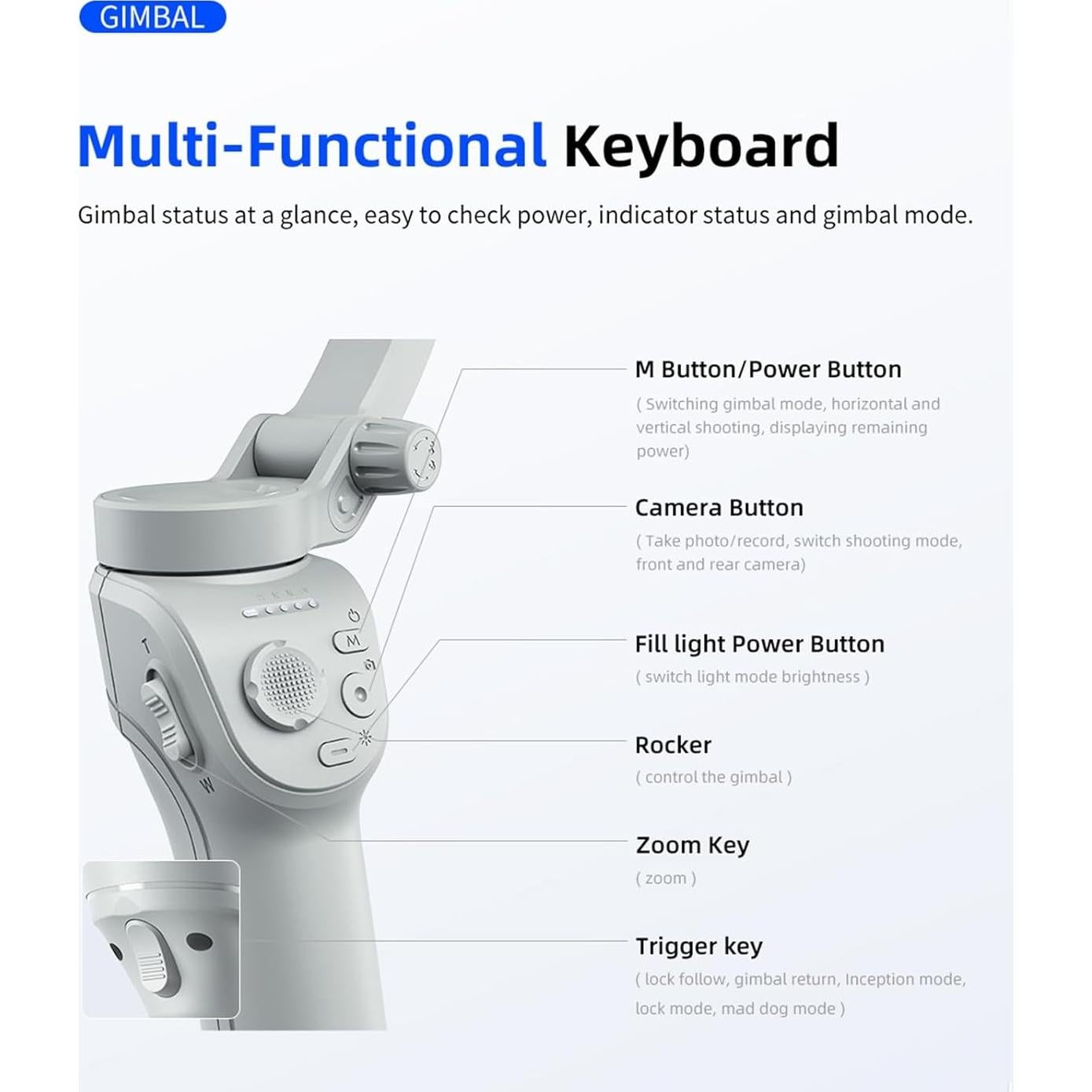 Estabilizador Gimbal GUEDIEO 3 Ejes Plegable para Smartphone