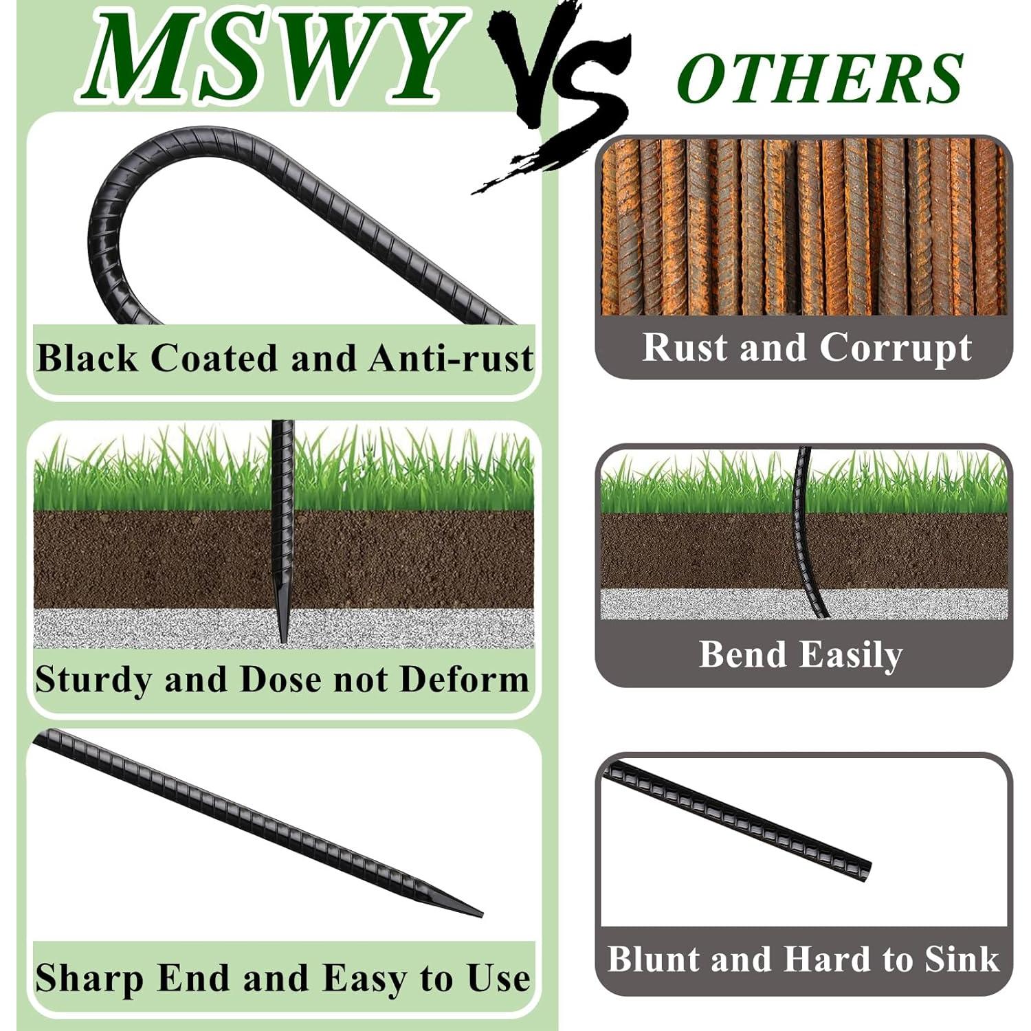 Estacas de Rebar MSWY 30.48 cm 20 Piezas Alta Resistencia