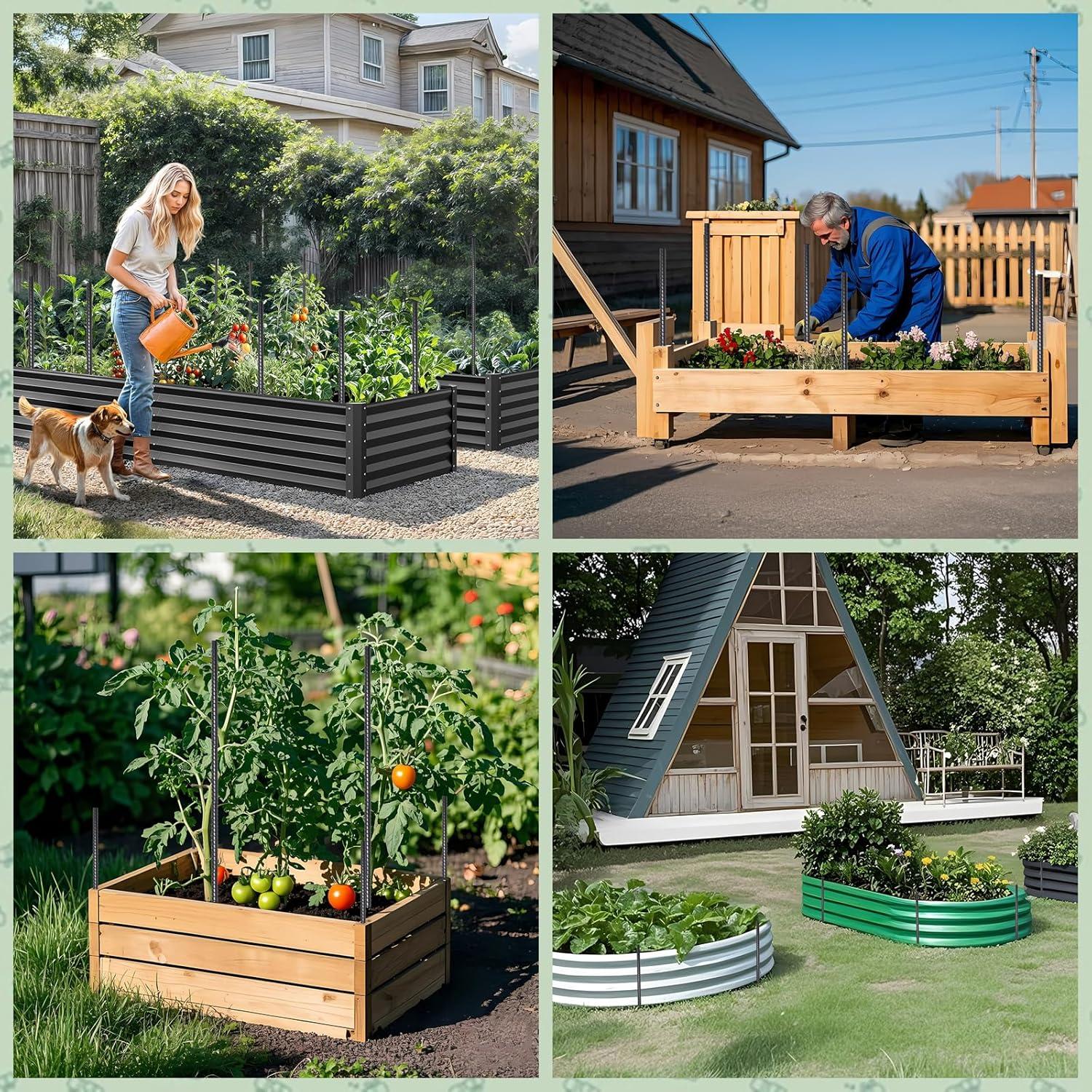 Estacas de Rebar VVOKGO 40,64 cm 24pcs Soporte Jardín