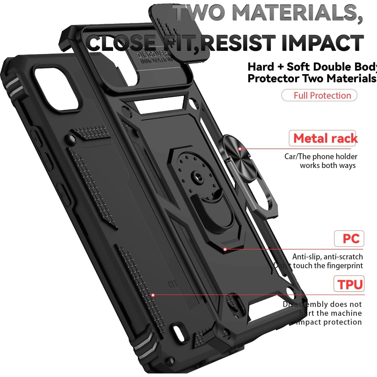 Funda para Realme C20/C20A/C11 2021 Tothedu Negra con Soporte