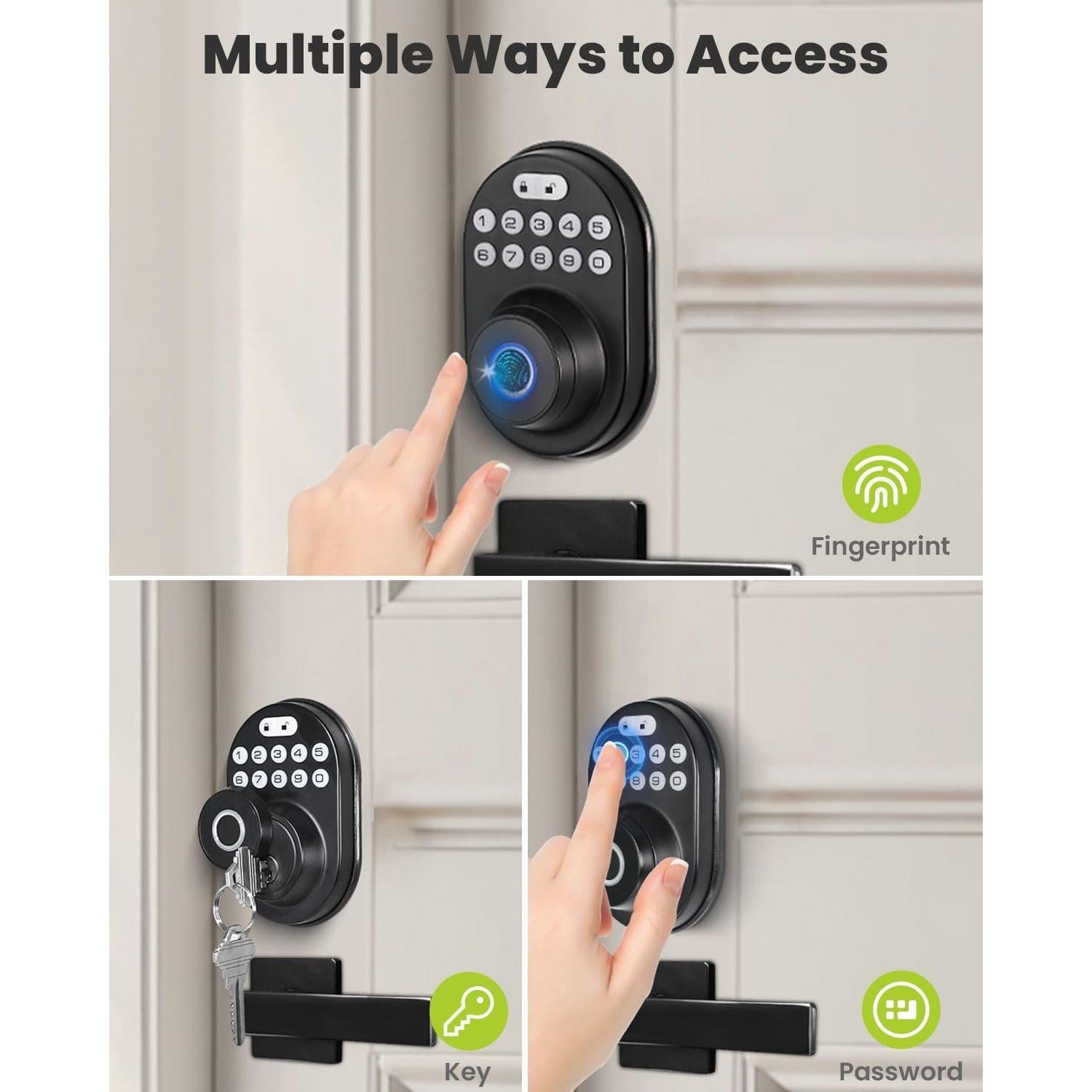 Cerradura Inteligente MENDOCK UF03 Biométrica Teclado Negro