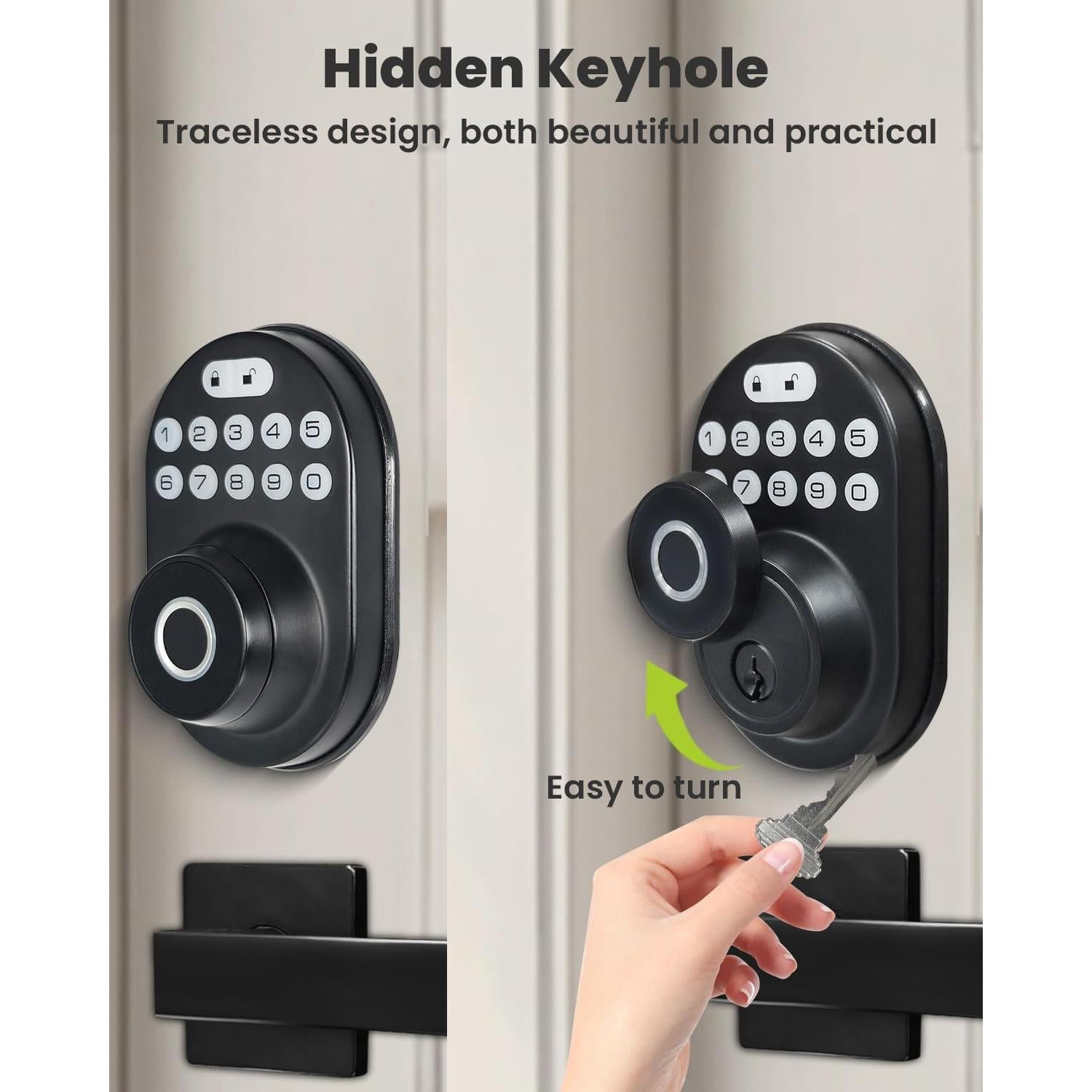 Cerradura Inteligente MENDOCK UF03 Biométrica Teclado Negro