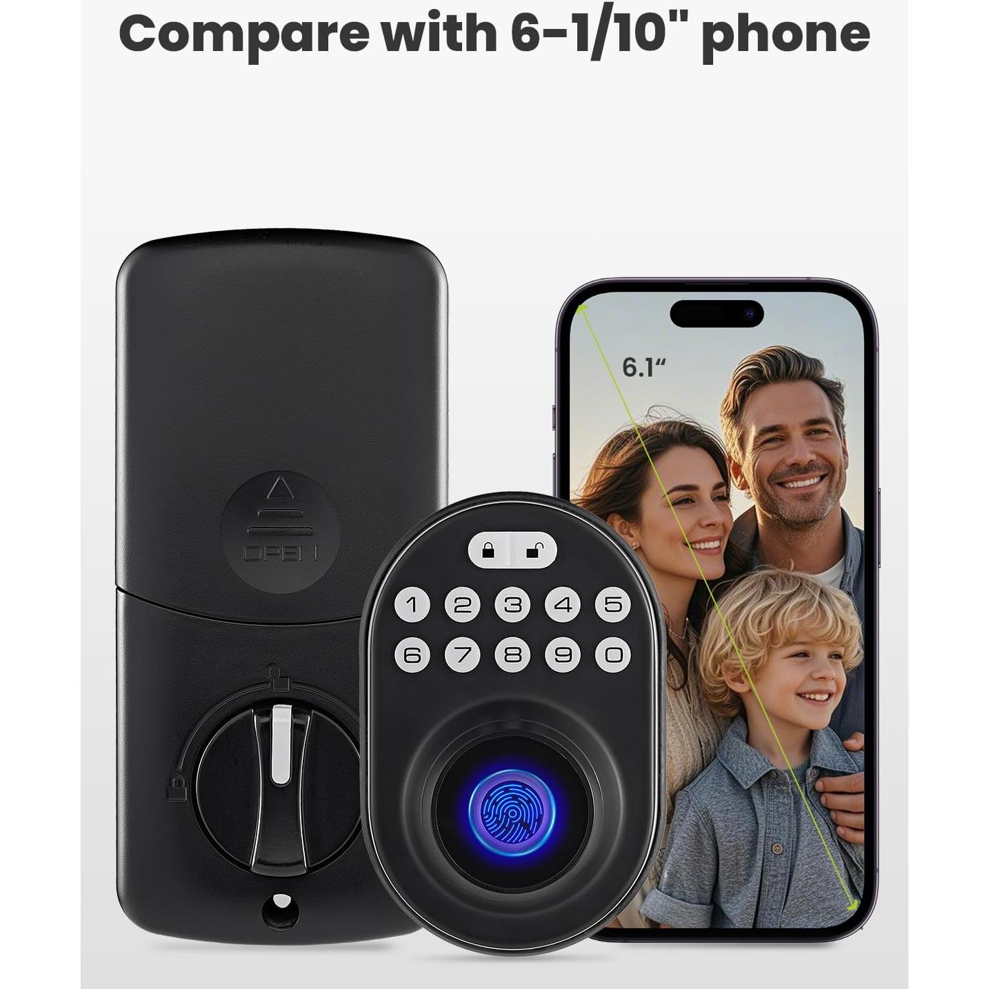 Cerradura Inteligente MENDOCK UF03 Biométrica Teclado Negro