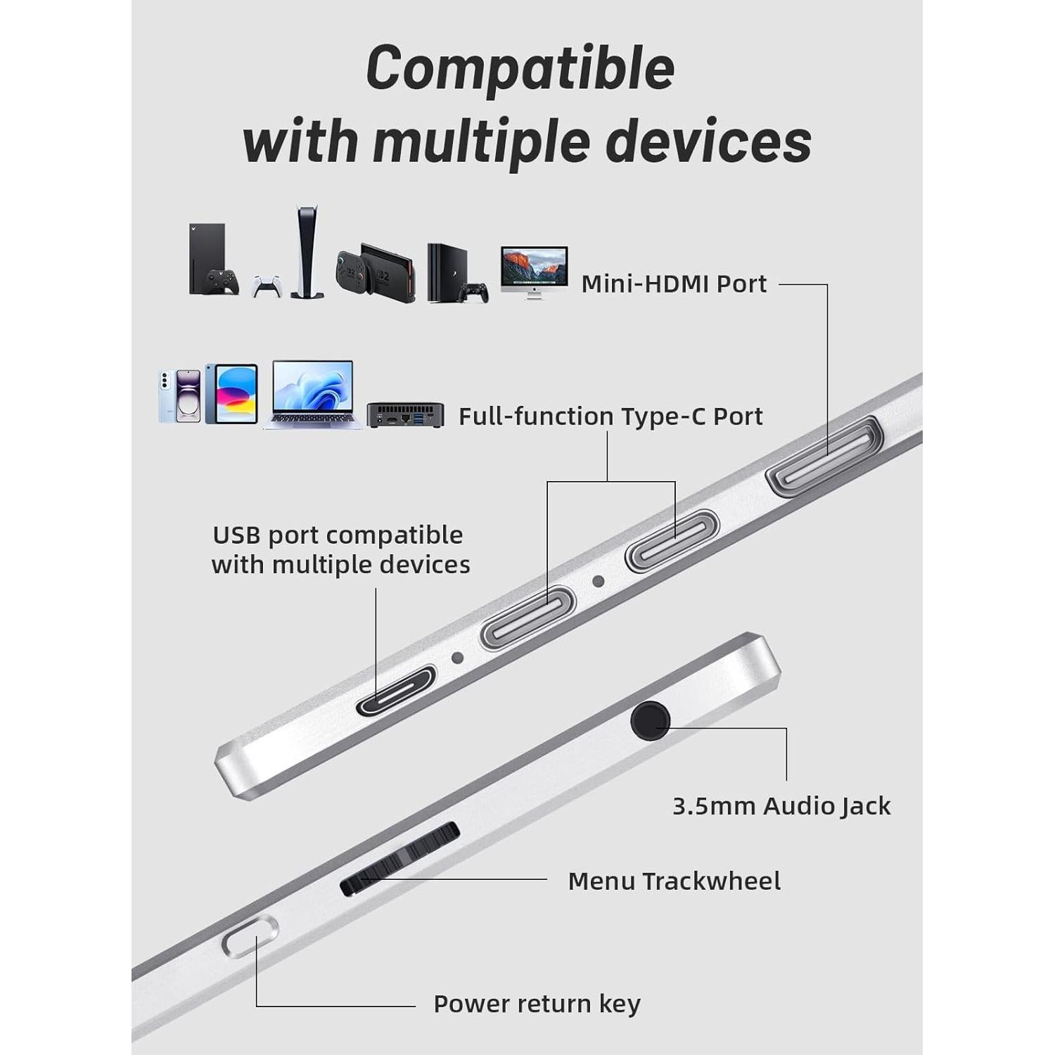 Monitor Portátil 15.6" 4K OLED Táctil USB-C HDMI Sibolan