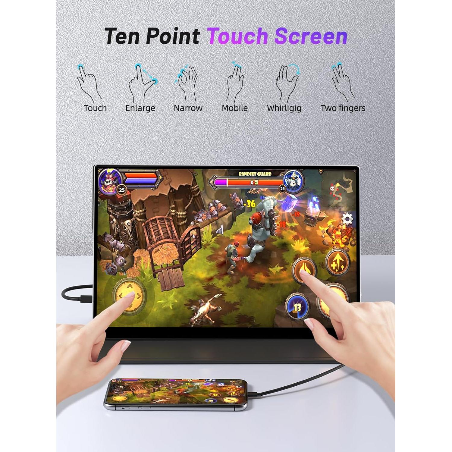 Monitor Portátil 15.6" 4K OLED Táctil USB-C HDMI Sibolan