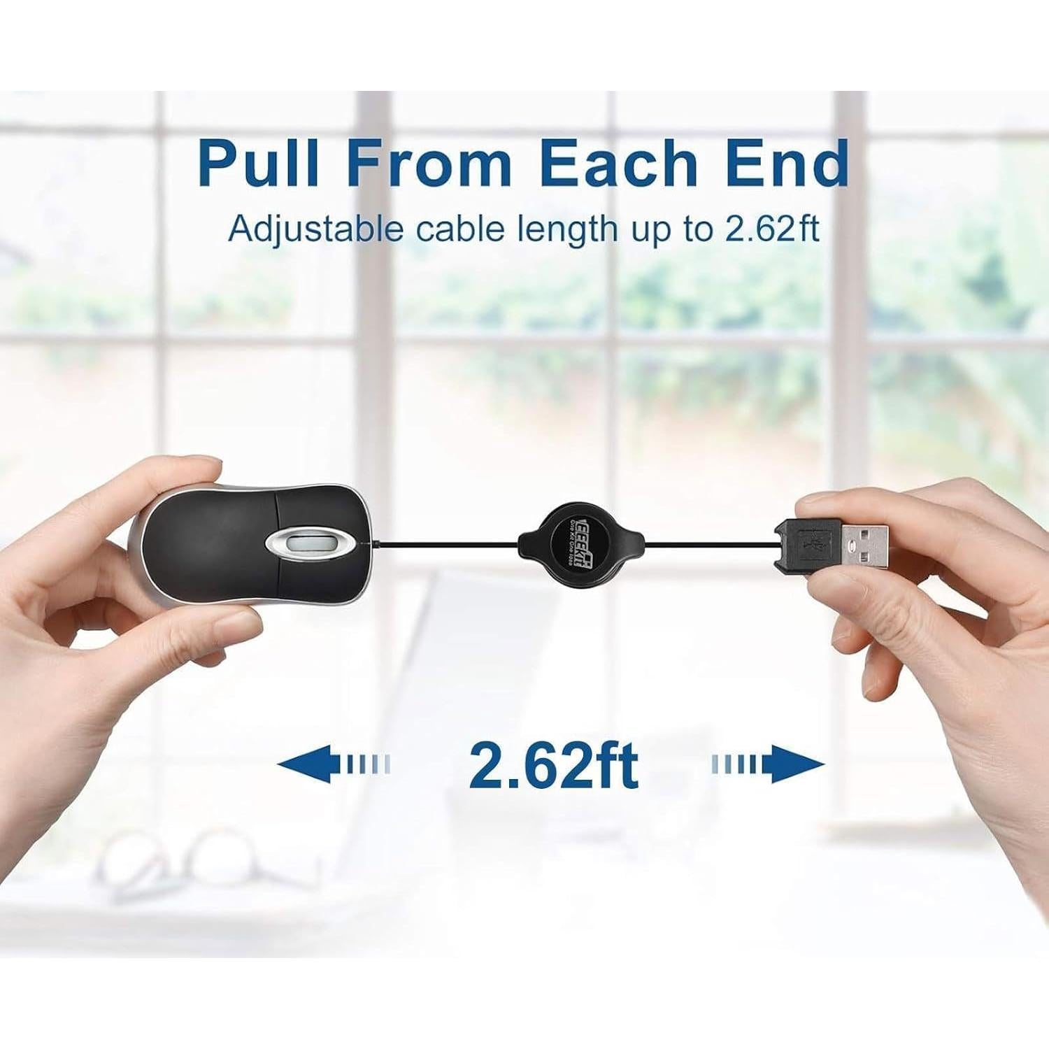 Ratón USB EEEKit Ultra Compacto Negro 3 Botones 7.62x3.99 cm