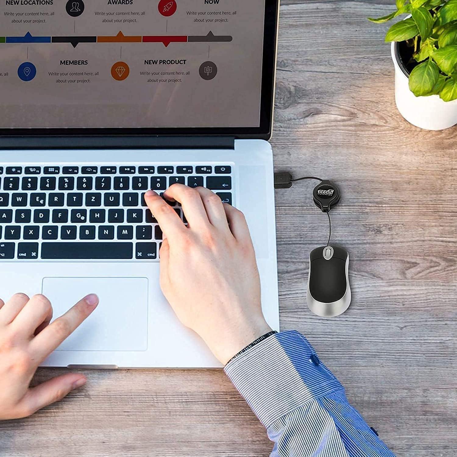 Ratón USB EEEKit Ultra Compacto Negro 3 Botones 7.62x3.99 cm