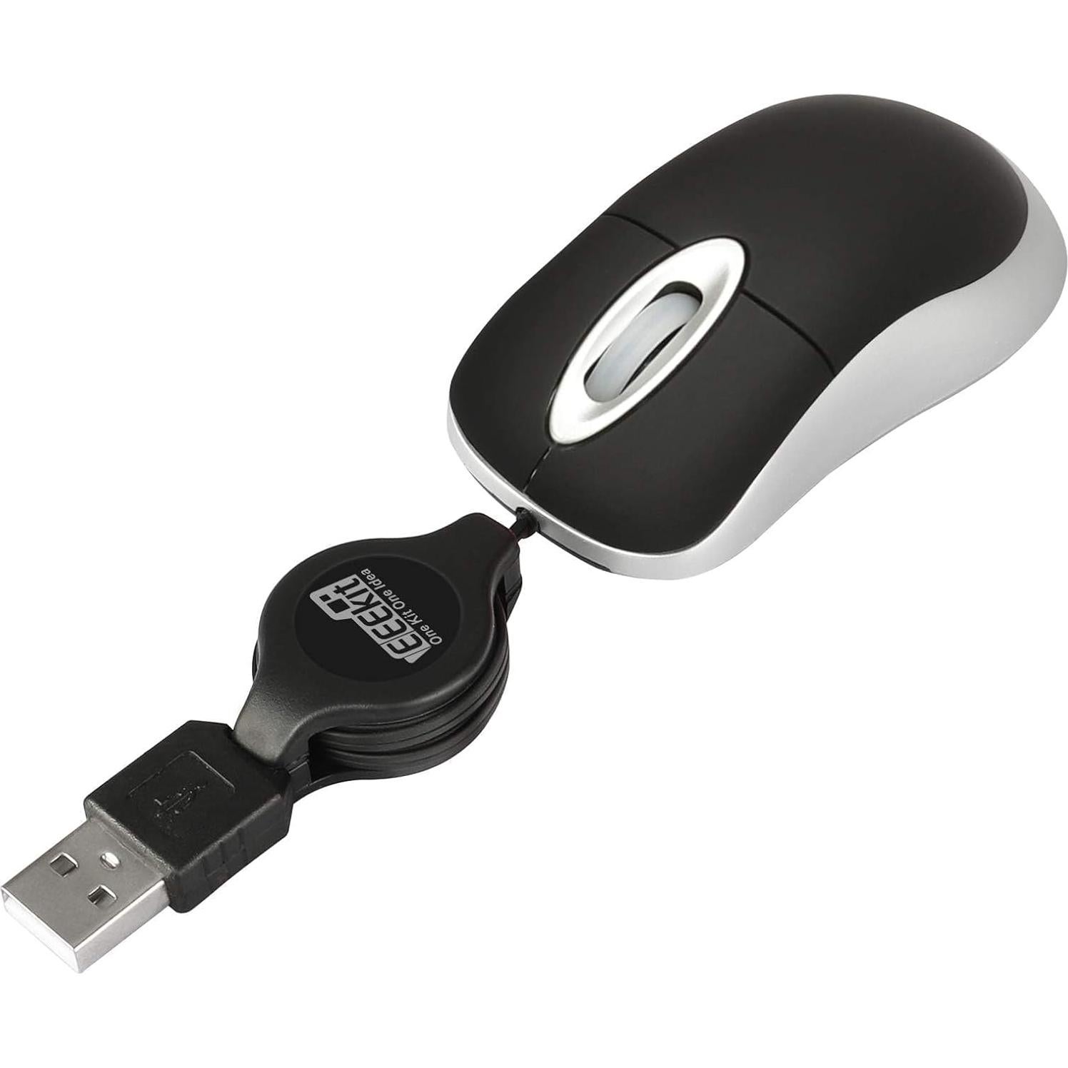 Ratón USB EEEKit Ultra Compacto Negro 3 Botones 7.62x3.99 cm