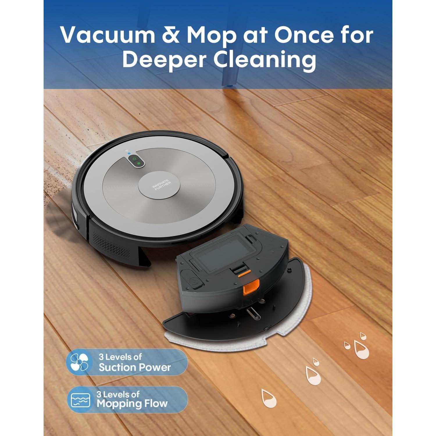 Aspiradora Robótica 2 en 1 AZQQ S2 con Mopa y Succión 4000Pa