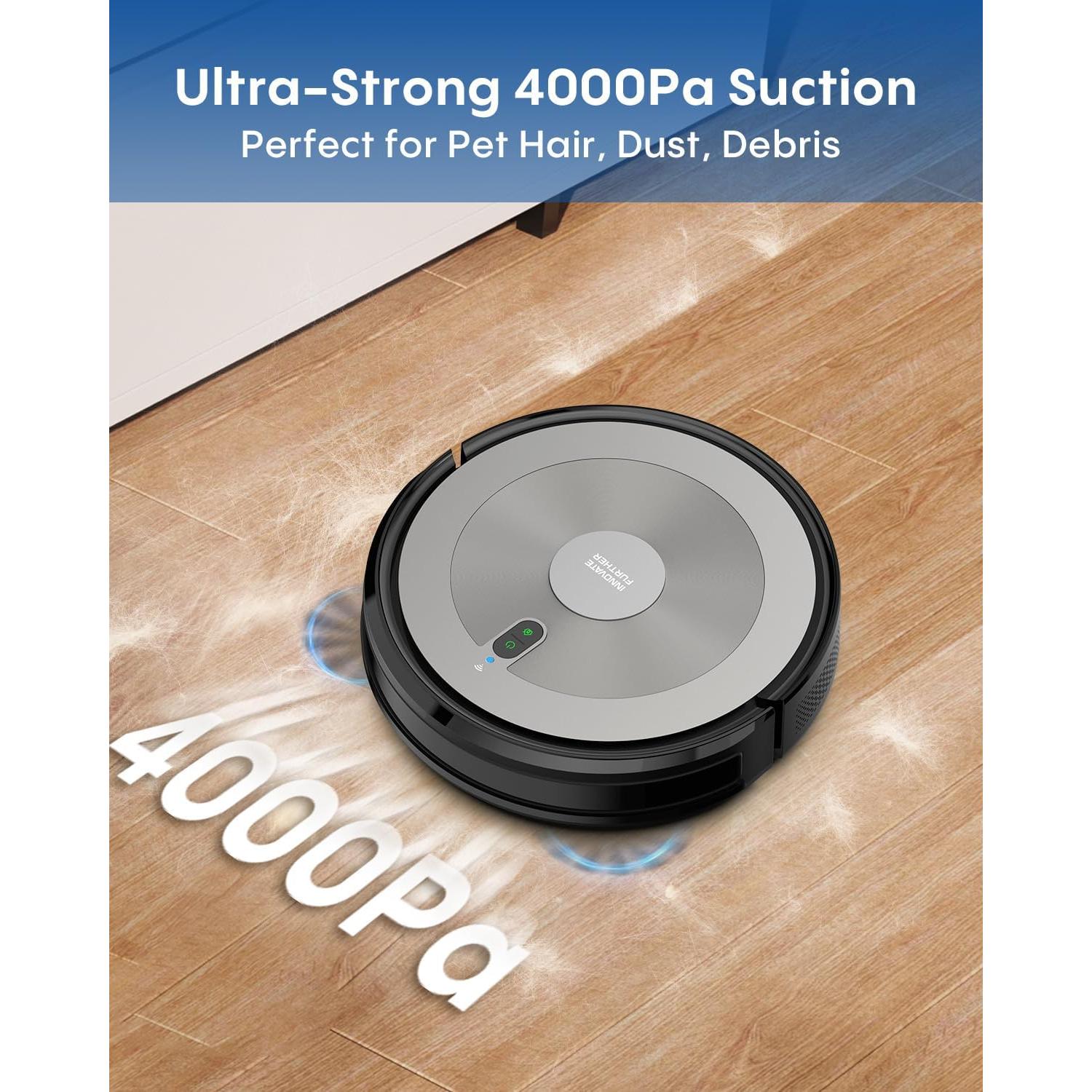 Aspiradora Robótica 2 en 1 AZQQ S2 con Mopa y Succión 4000Pa