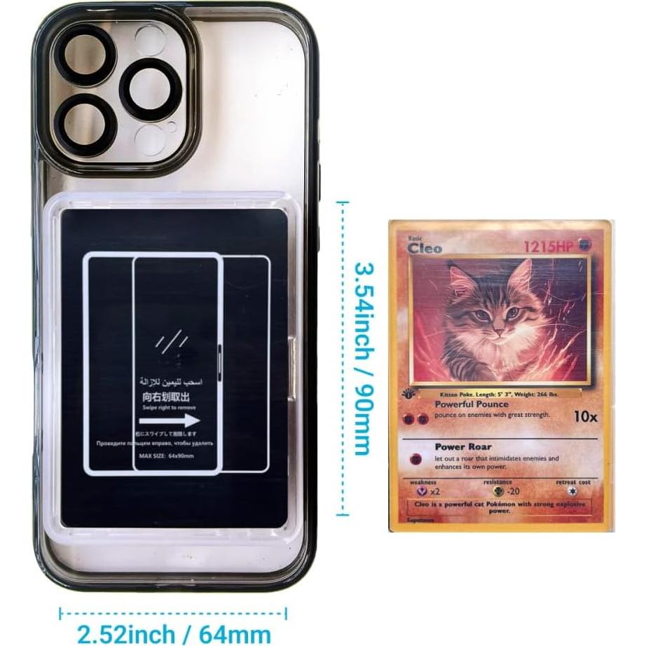 Funda para iPhone 13 iKer con exhibición de tarjetas - Negro