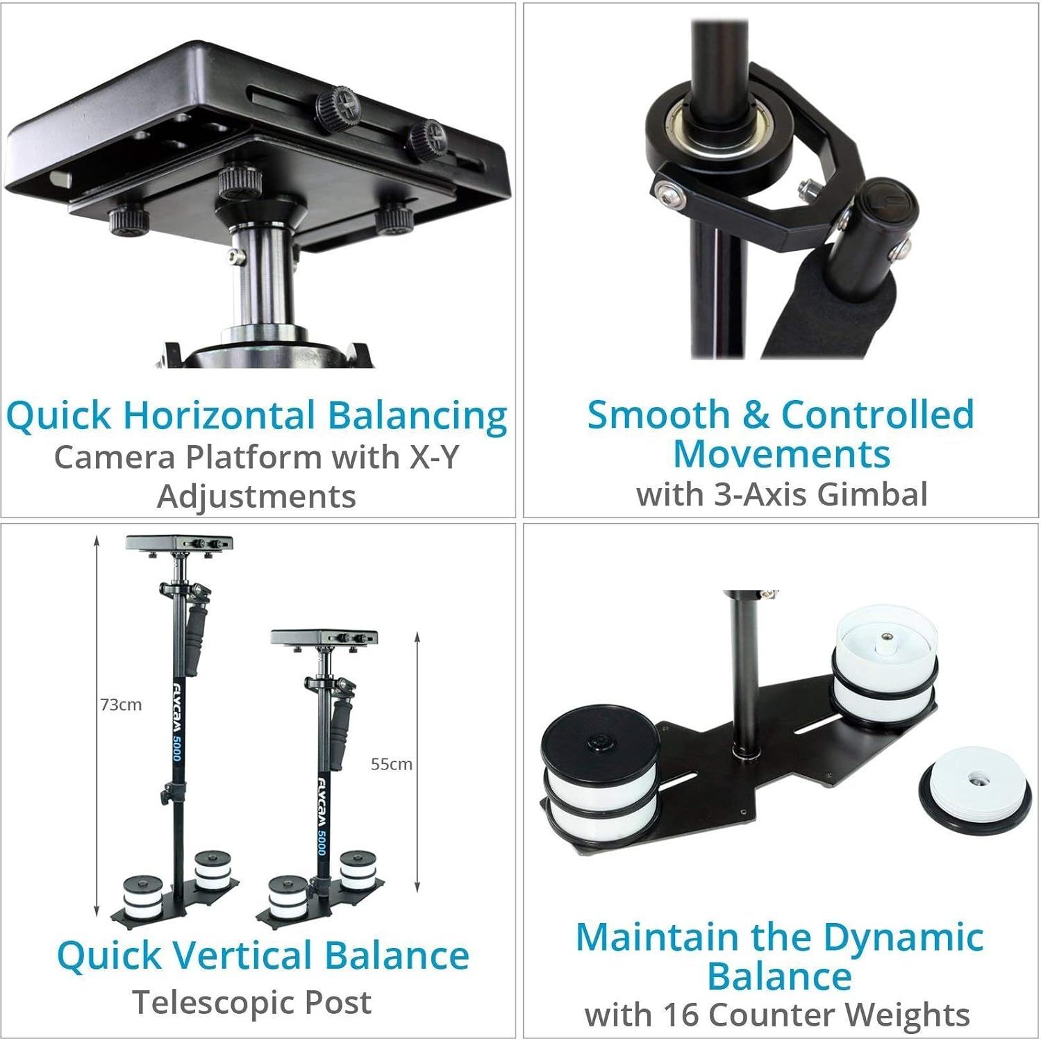 Estabilizador de cámara Flycam 5000 con chaleco cómodo