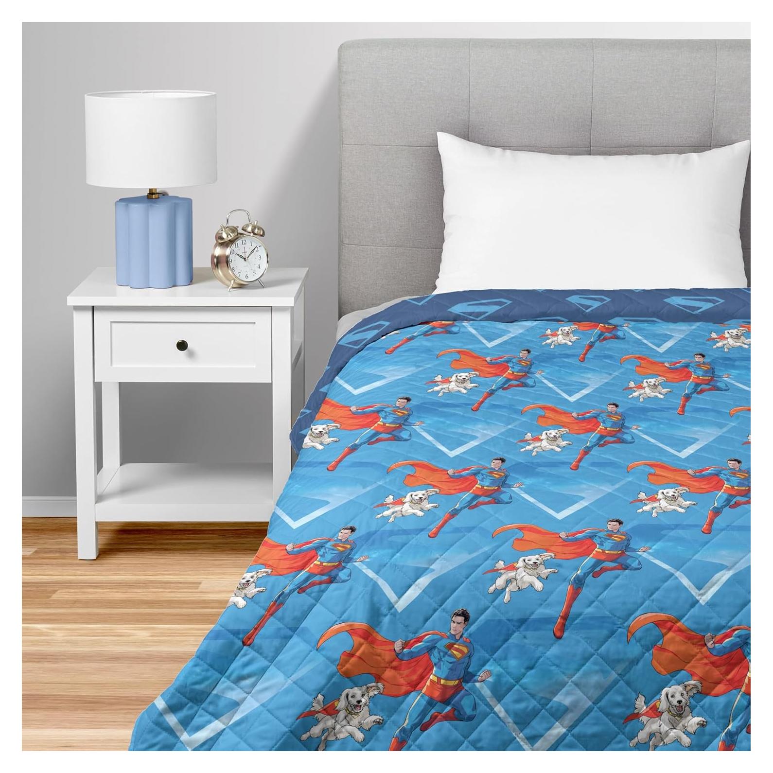 Manta Acolchada Twin Superman Sobre Metrópolis Northwest 152x203cm