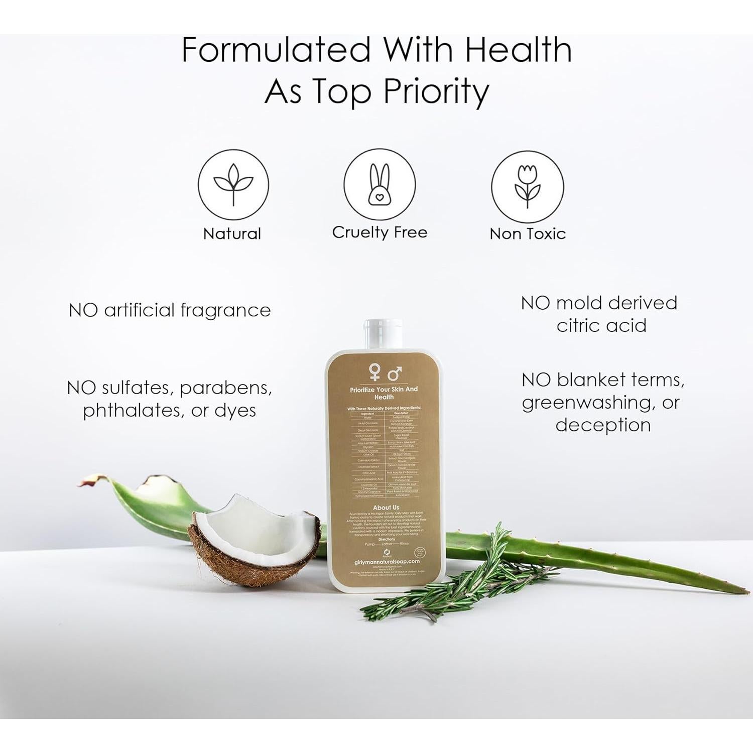 Jabón Corporal Natural GirlyMan con Aceite de Oliva y Aloe - Lavanda