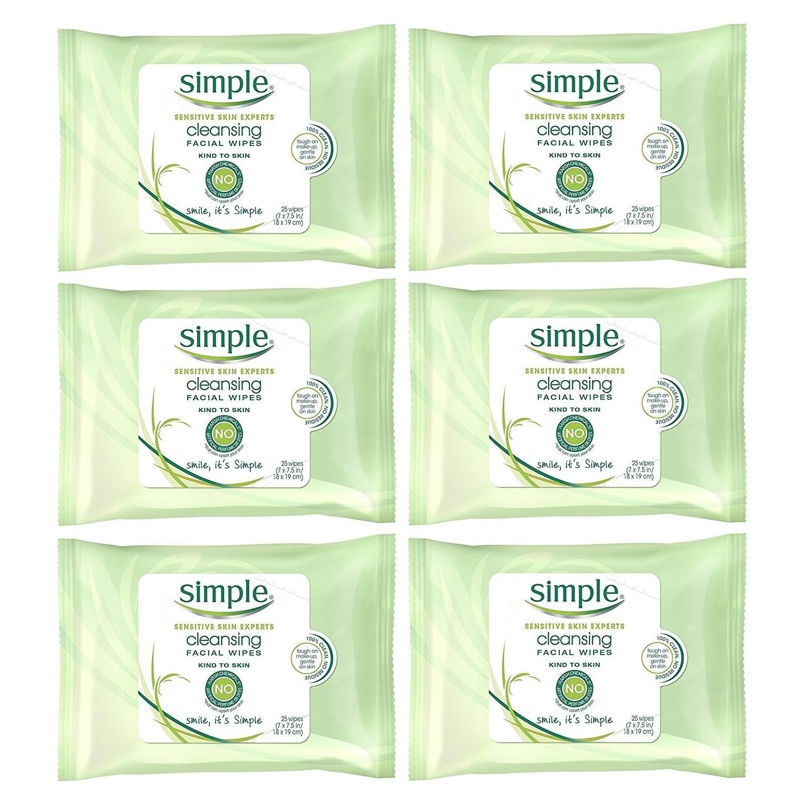 Toallitas Faciales Limpiadoras Unilever 25 Unidades Paquete de 6