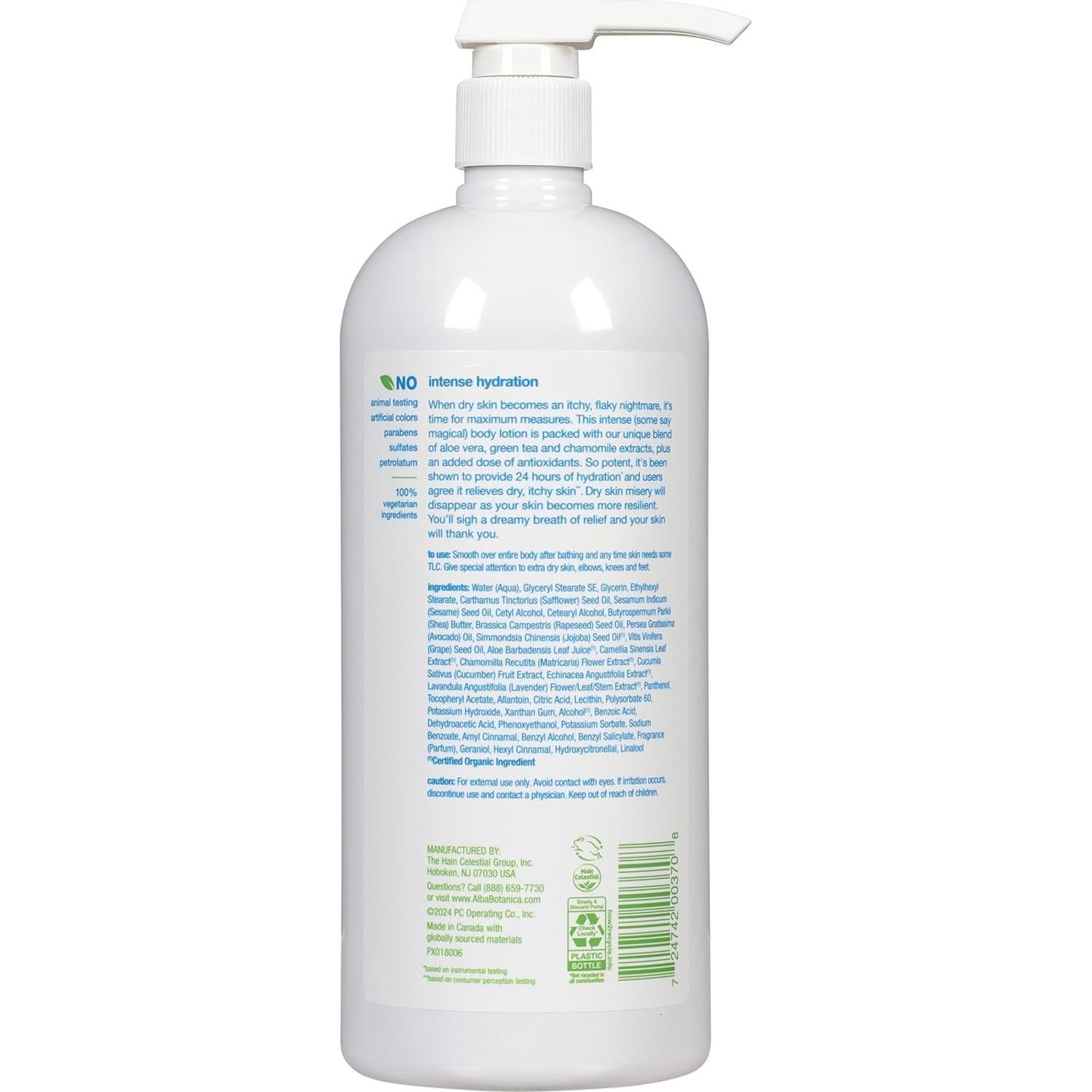 Loción Hidratante Alba Botanica 32 Oz Piel Seca Vitamina E