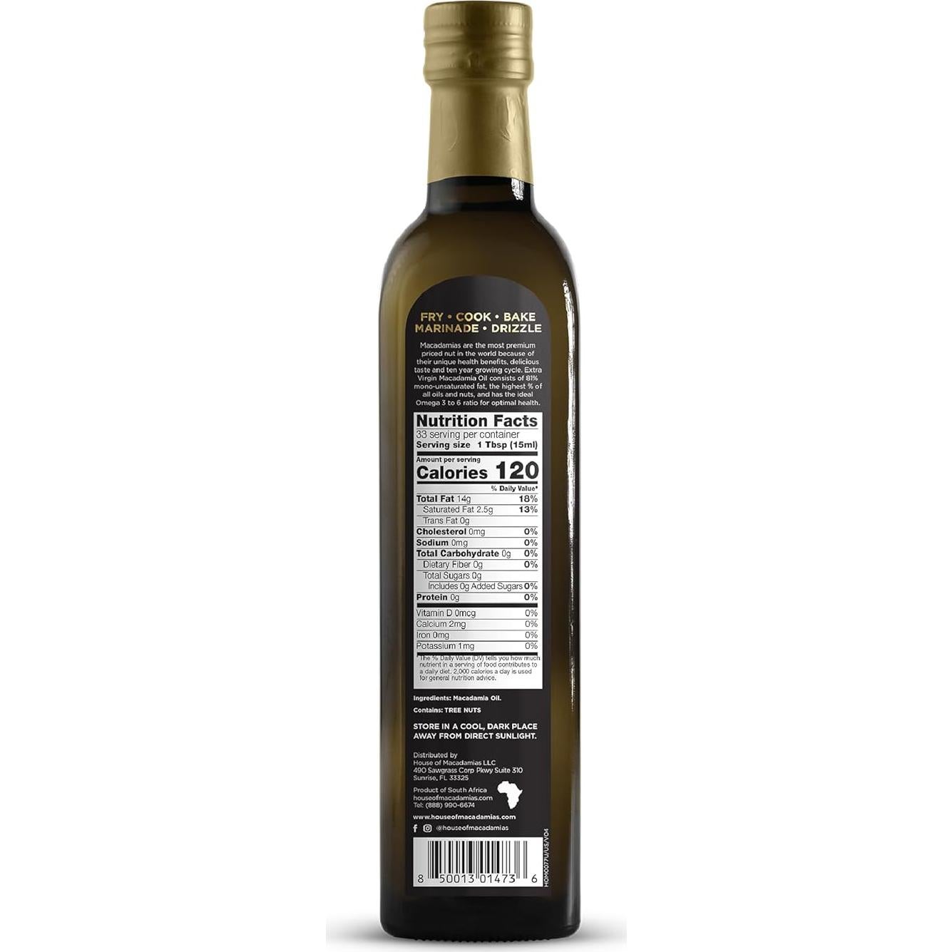 Aceite de Macadamia Casa de Macadamias 500 ml Prensado en Frío