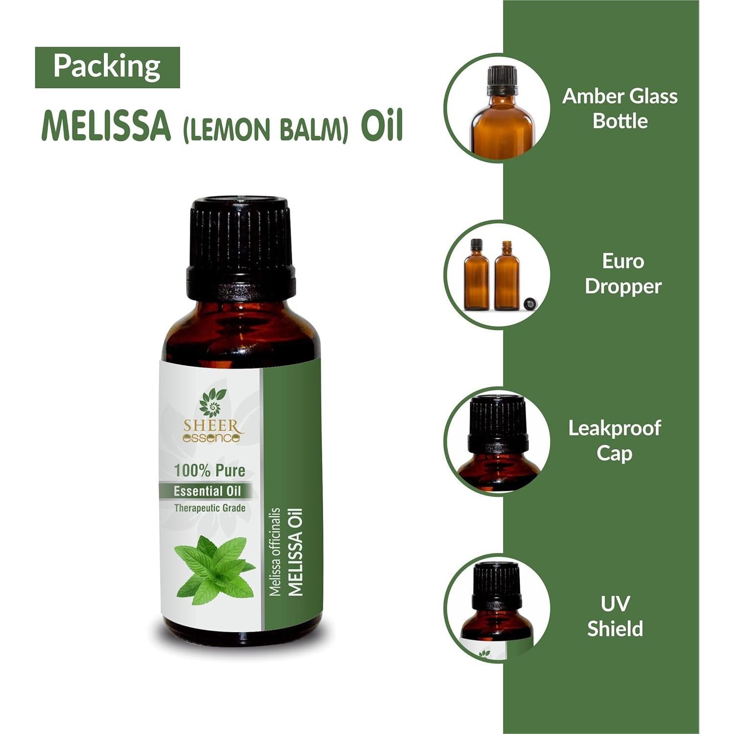 Aceite Esencial de Melissa 100% Puro Sheer Essence 4.73 ml