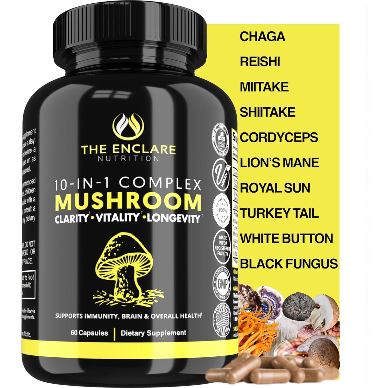 Suplemento de Hongos Enclare 10 en 1 Inmunológico 81g