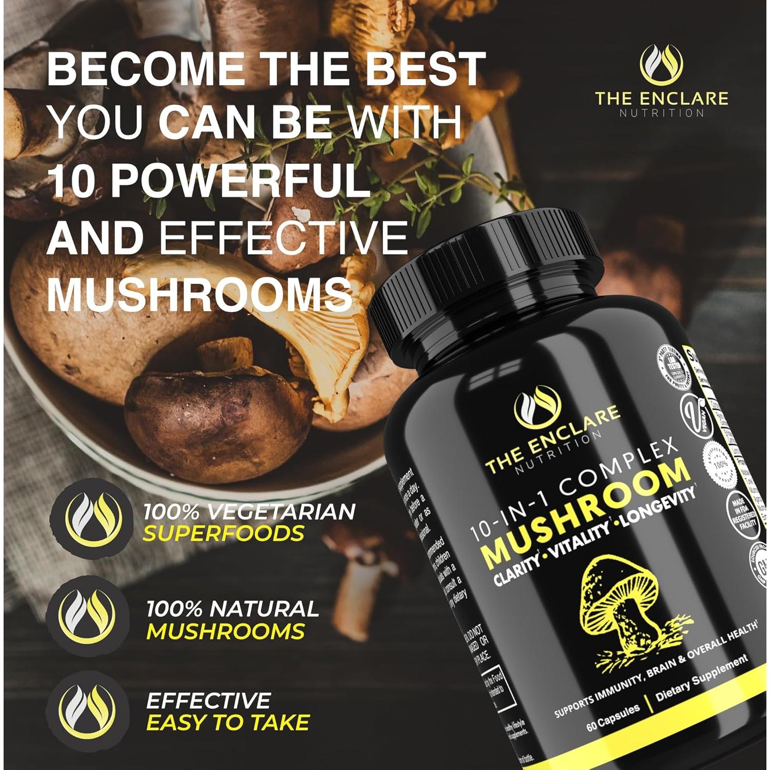 Suplemento de Hongos Enclare 10 en 1 Inmunológico 81g