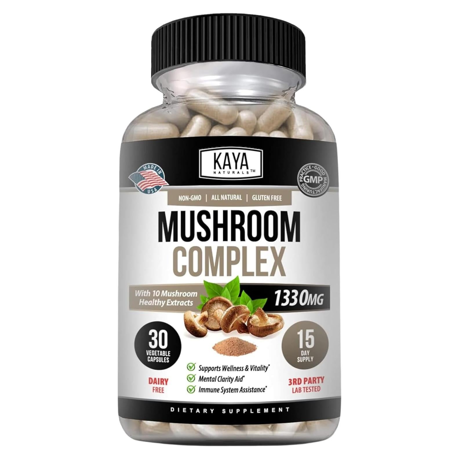 Kaya Naturals Complejo de Hongos Premium 1995mg - 30 Cápsulas