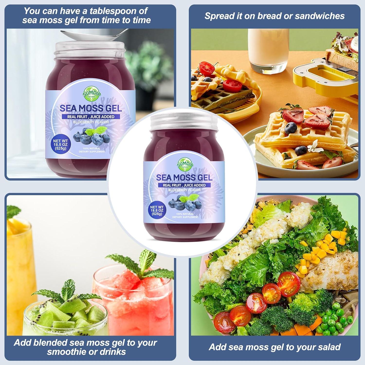 Gel de Musgo Marino Irlandés 550g - Sabor Arándano - Suplemento Natural