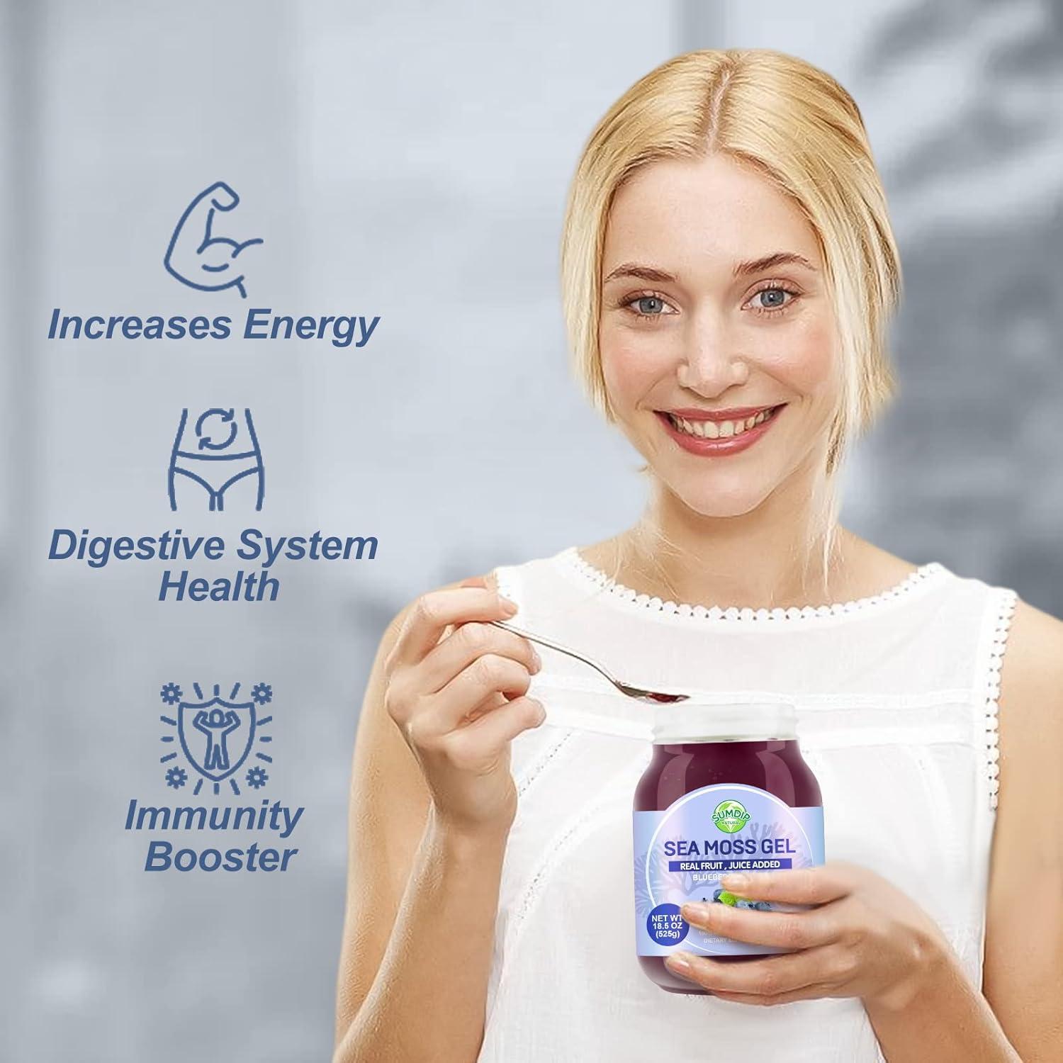 Gel de Musgo Marino Irlandés 550g - Sabor Arándano - Suplemento Natural