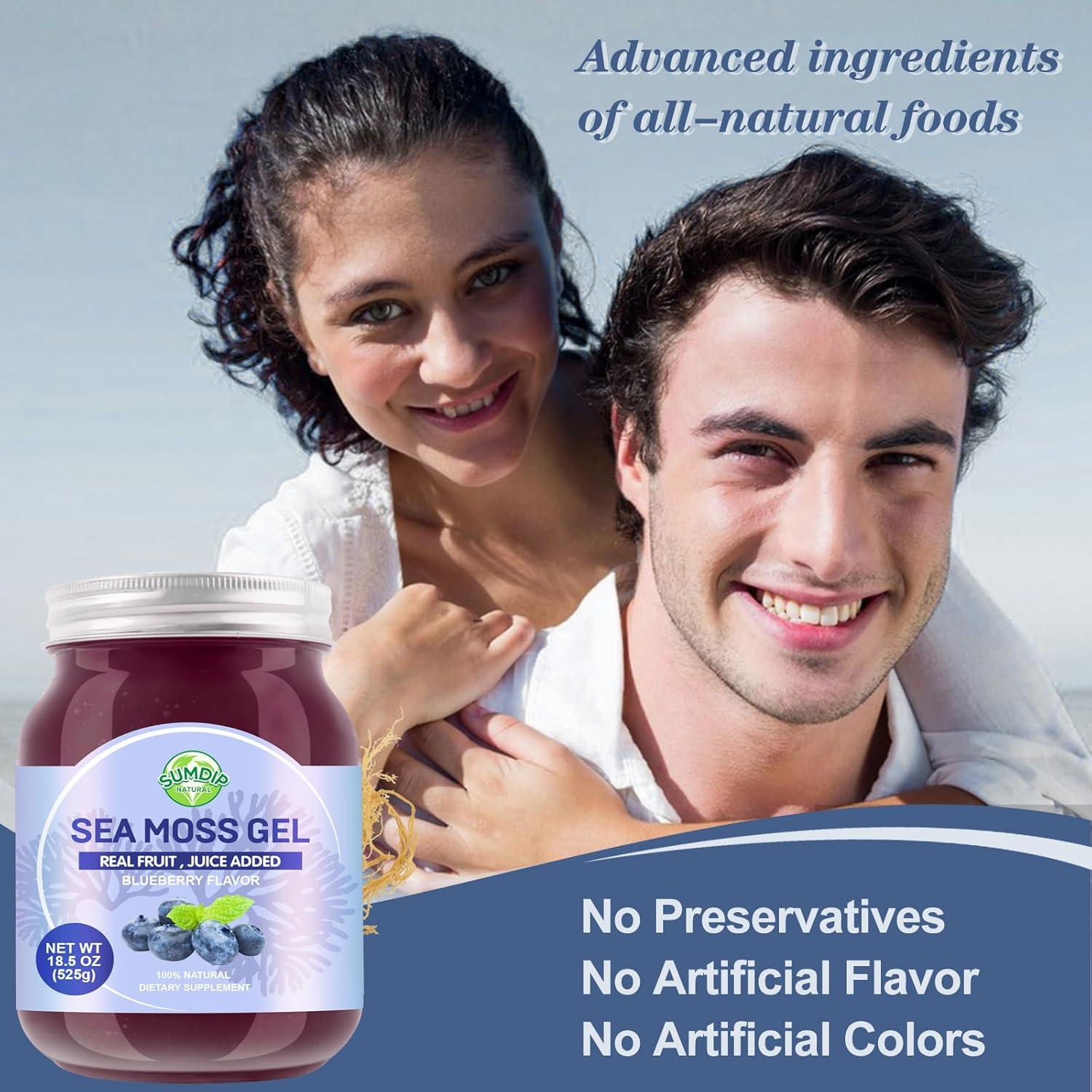 Gel de Musgo Marino Irlandés 550g - Sabor Arándano - Suplemento Natural