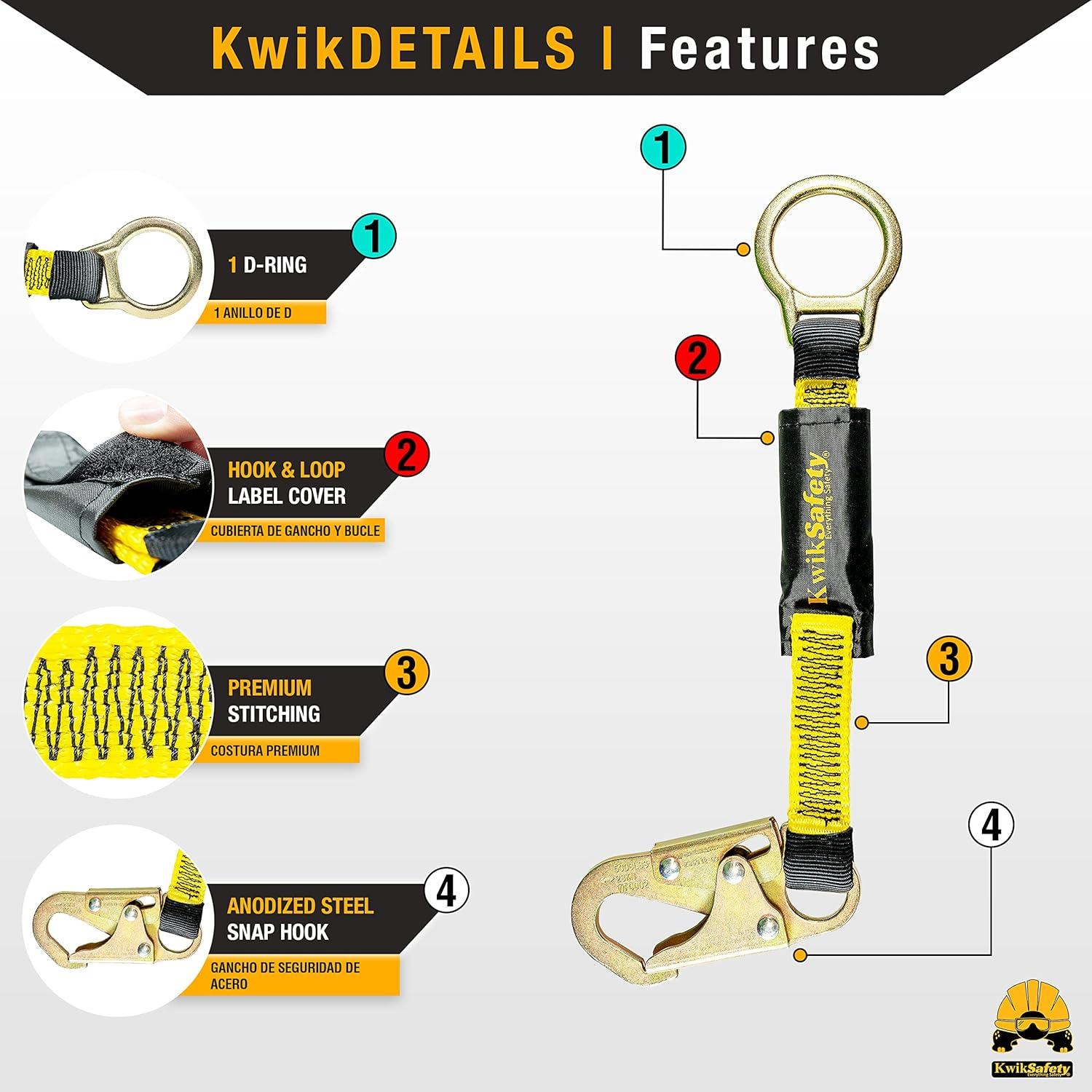 Extensor Dorsal D-Ring KwikSafety 45.72 cm Seguridad Caídas