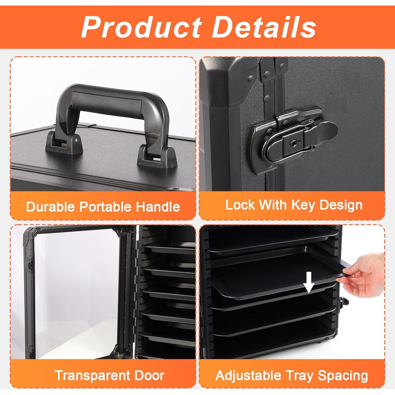 Caja de Transporte Miniatura EcoVibe con 6 Bandejas Ajustables