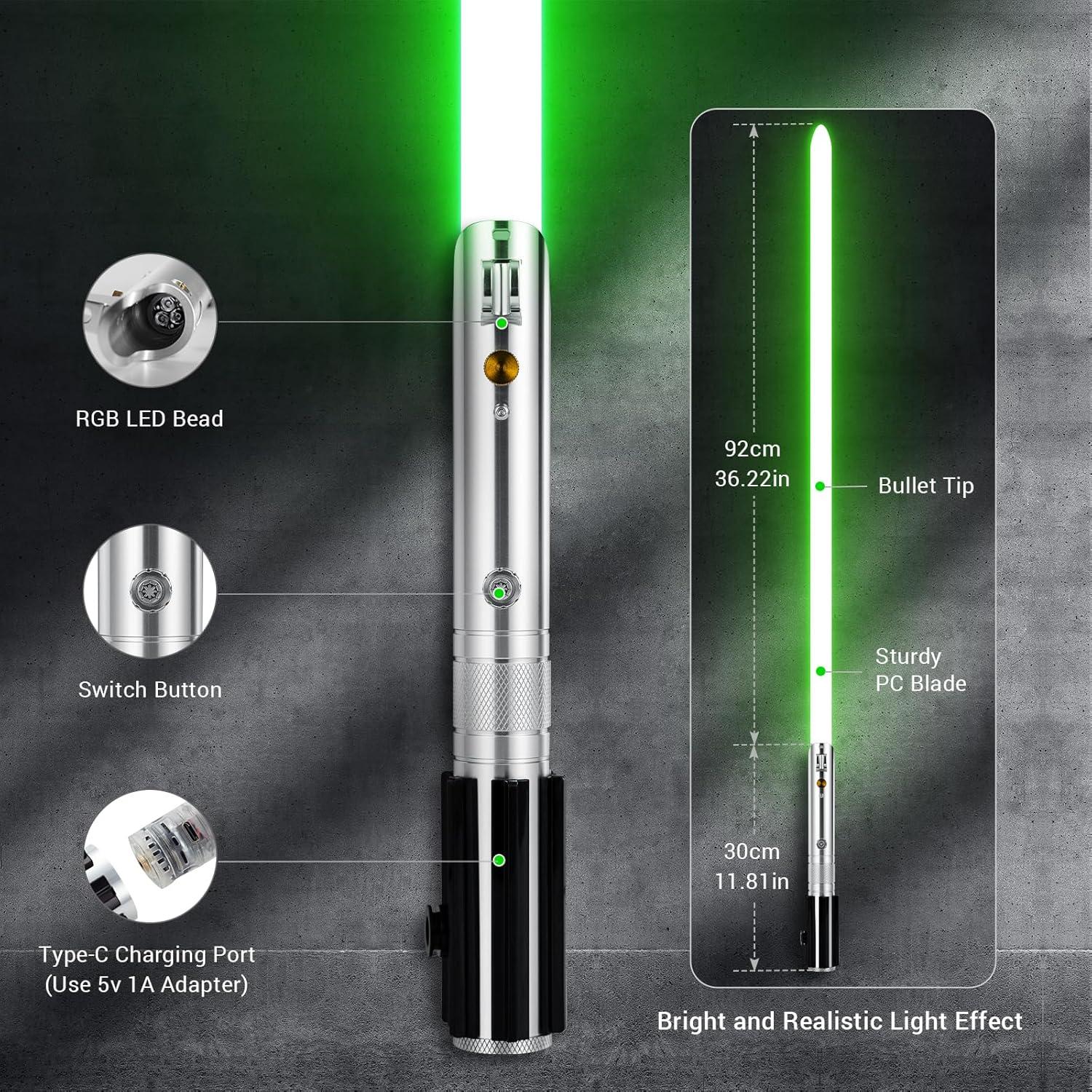 Sable de Luz DAMIENSABER RGB V3 91.44 cm Mango Metal Recargable