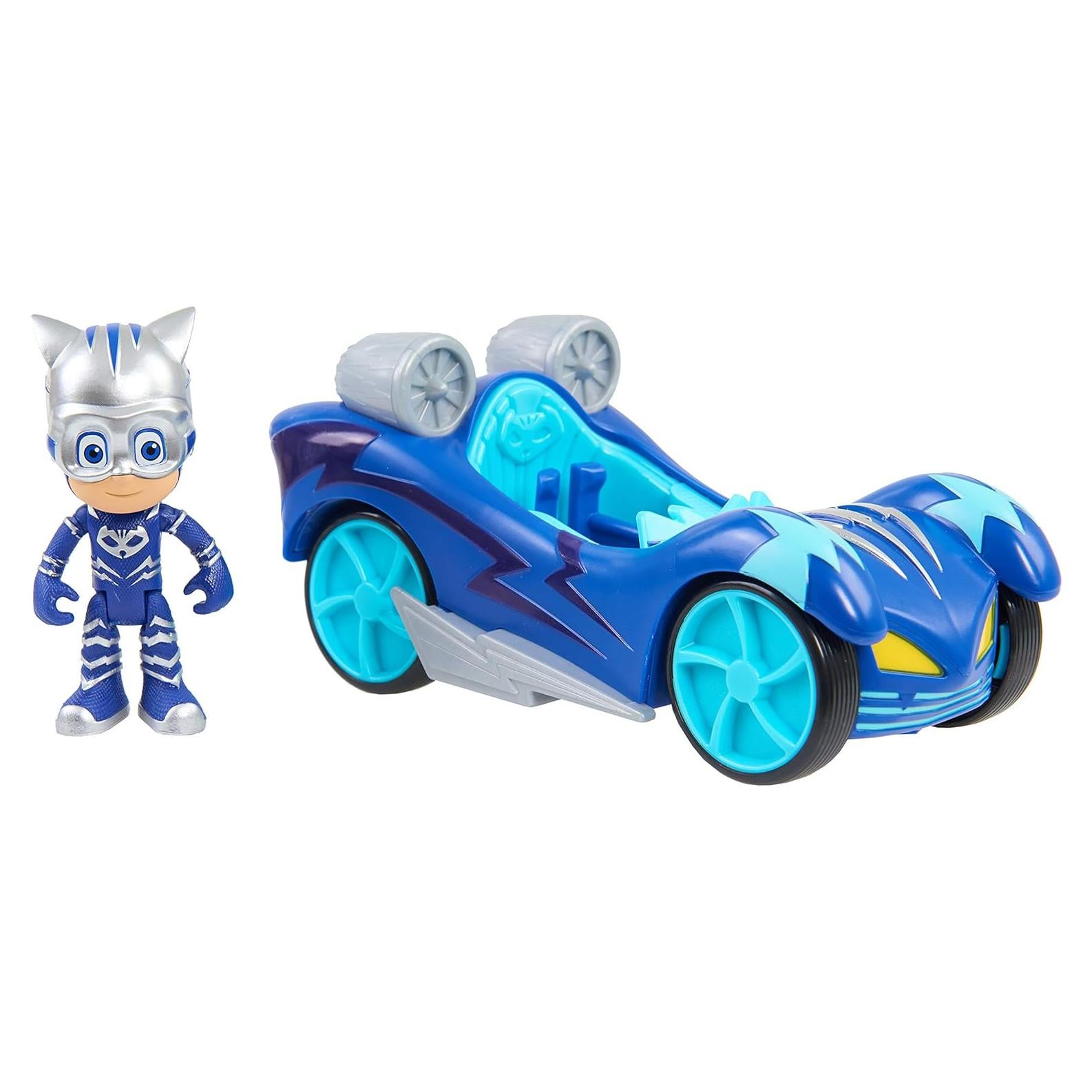 Vehículo Turbo Blast Cat-Car PJ Masks con figura Catboy 7.62 cm