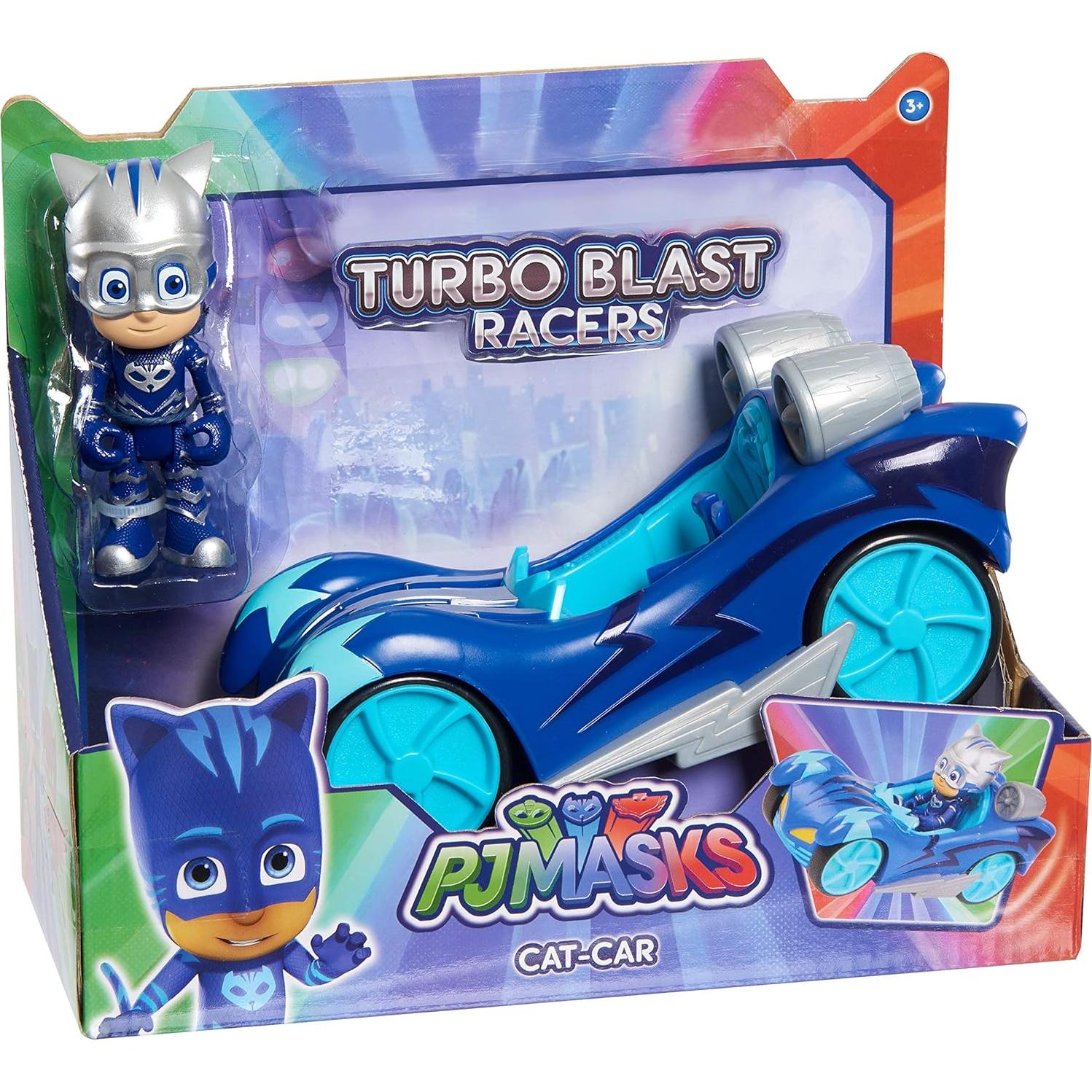 Vehículo Turbo Blast Cat-Car PJ Masks con figura Catboy 7.62 cm