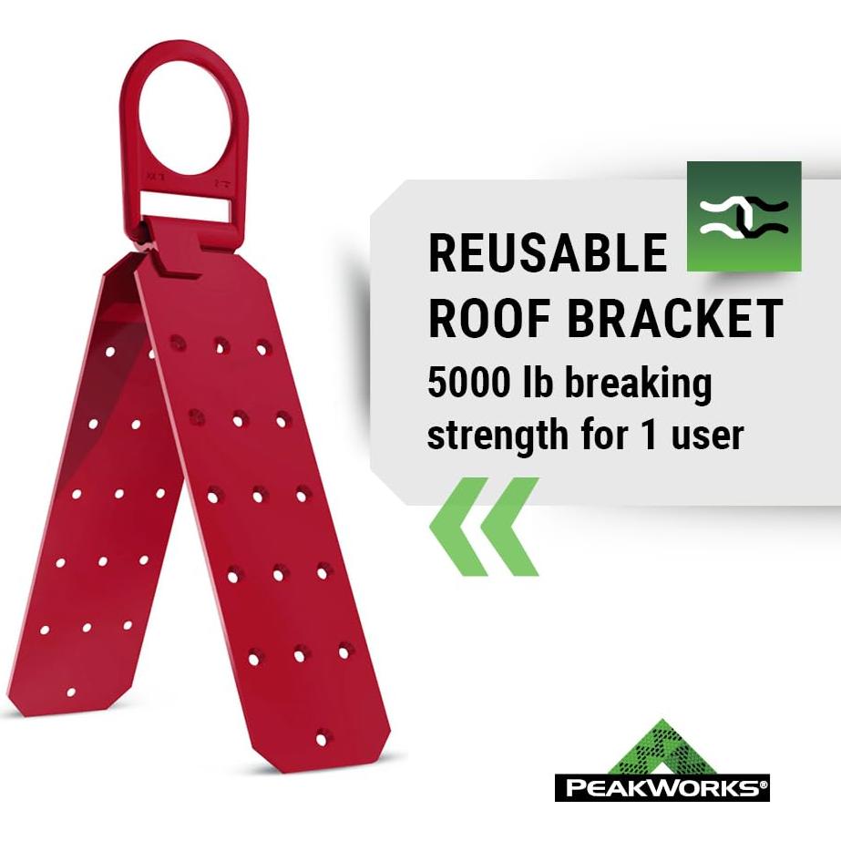 Kit de Seguridad PeakWorks para Techadores con Arnés y Línea 15,24 m